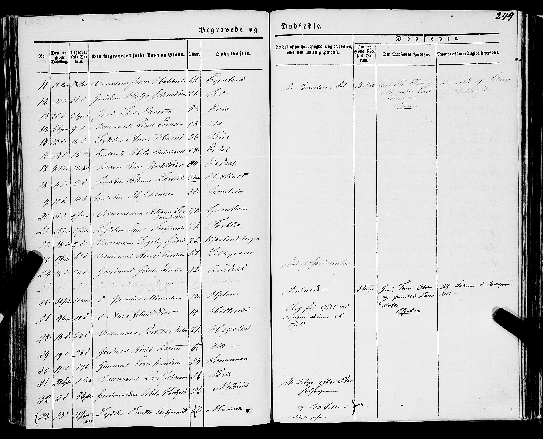 Ulvik sokneprestembete, AV/SAB-A-78801/H/Haa: Parish register (official) no. A 12, 1839-1853, p. 249