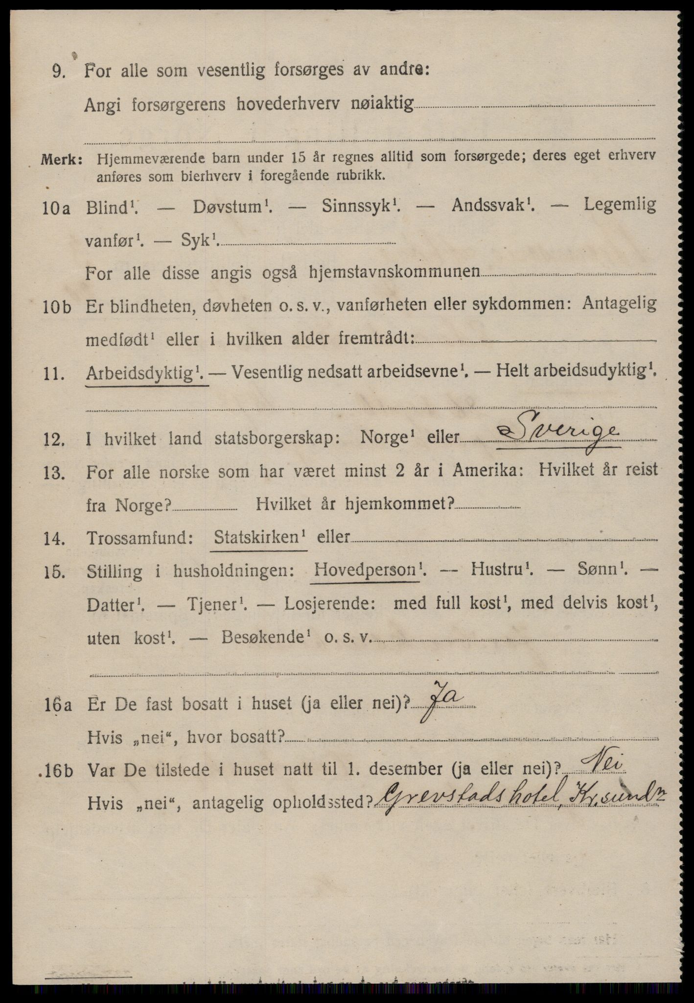 SAT, 1920 census for Bremsnes, 1920, p. 4232