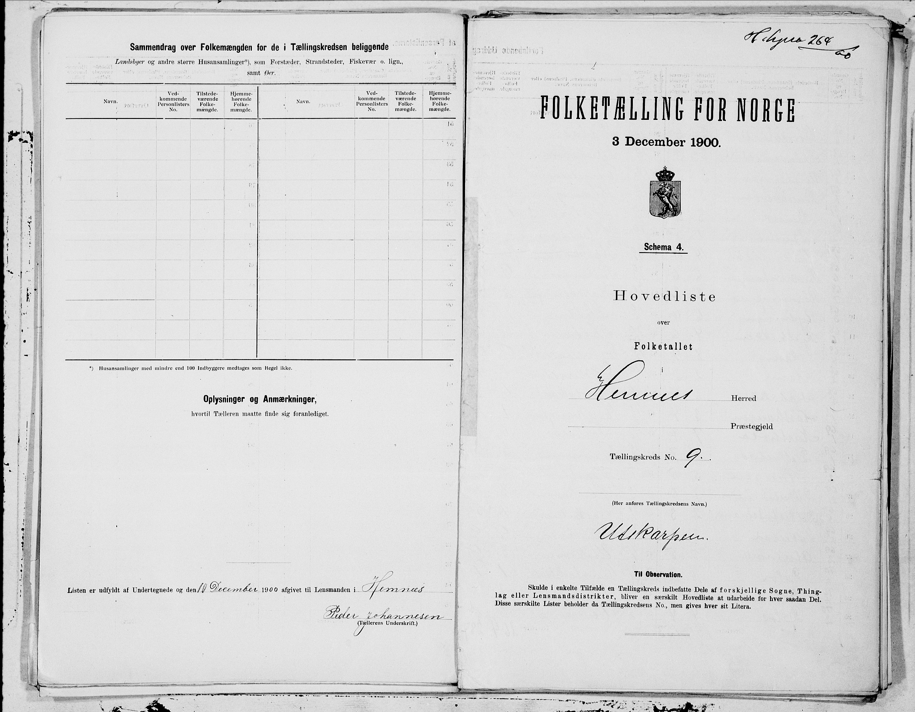 SAT, 1900 census for Hemnes, 1900, p. 20