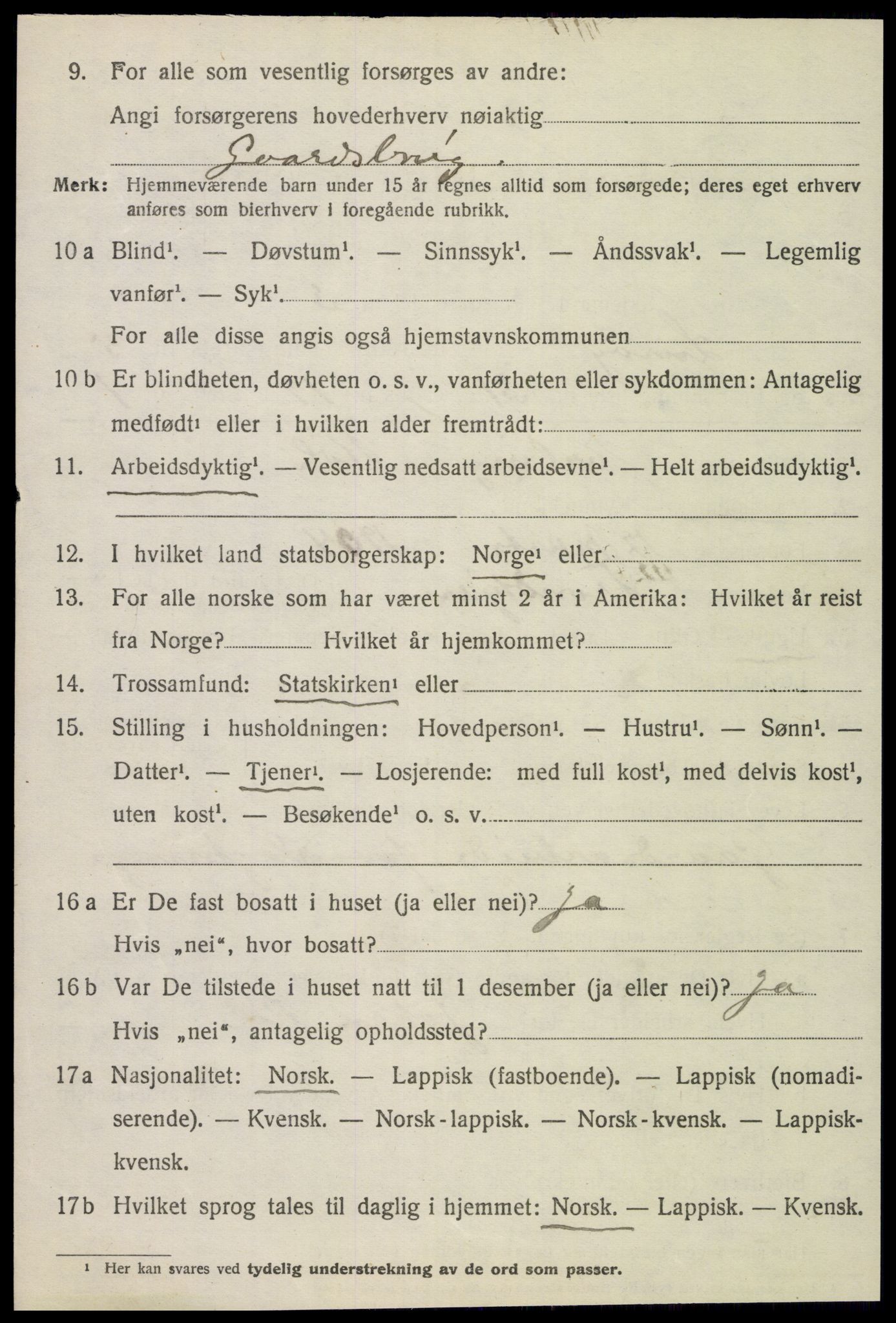 SAT, 1920 census for Lurøy, 1920, p. 2616