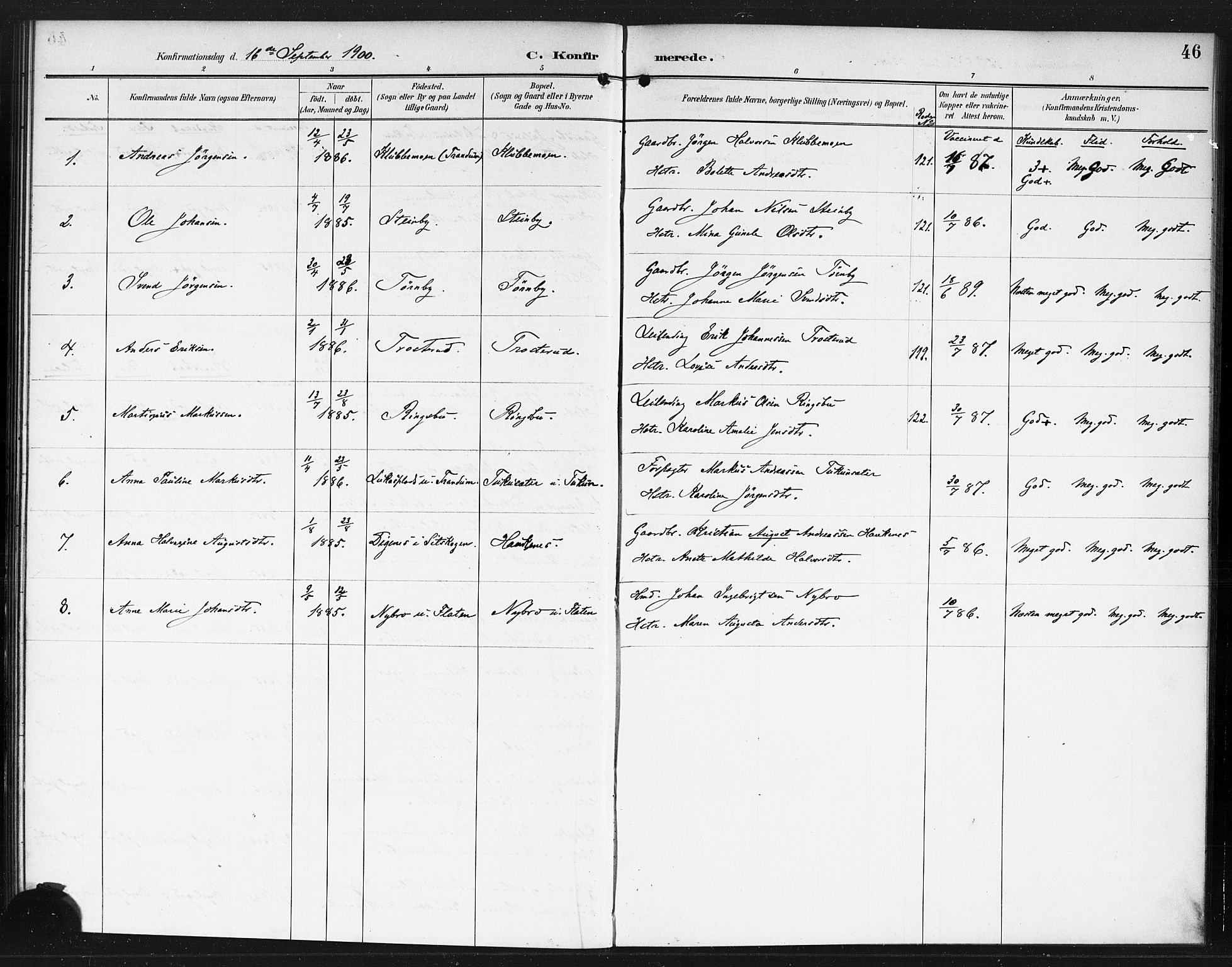 Rødenes prestekontor Kirkebøker, AV/SAO-A-2005/F/Fb/L0002: Parish register (official) no. II 2, 1890-1900, p. 46