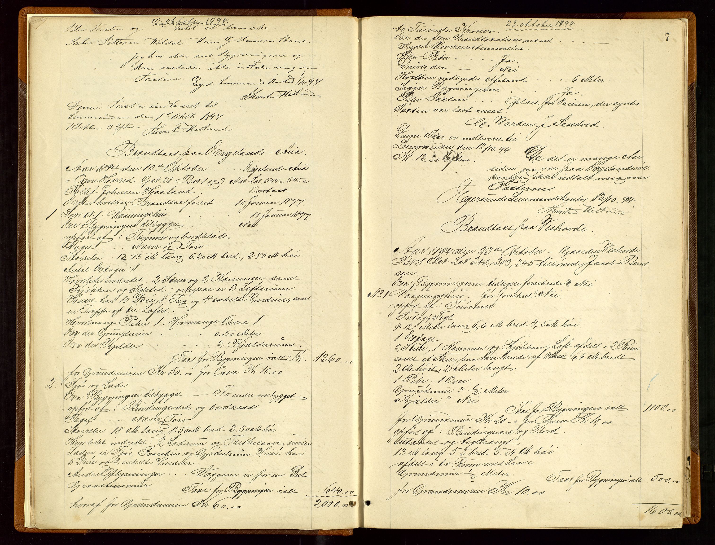 Eigersund lensmannskontor, AV/SAST-A-100171/Goa/L0004: "Brandtakst-Protokol", 1893-1920, p. 6b-7a