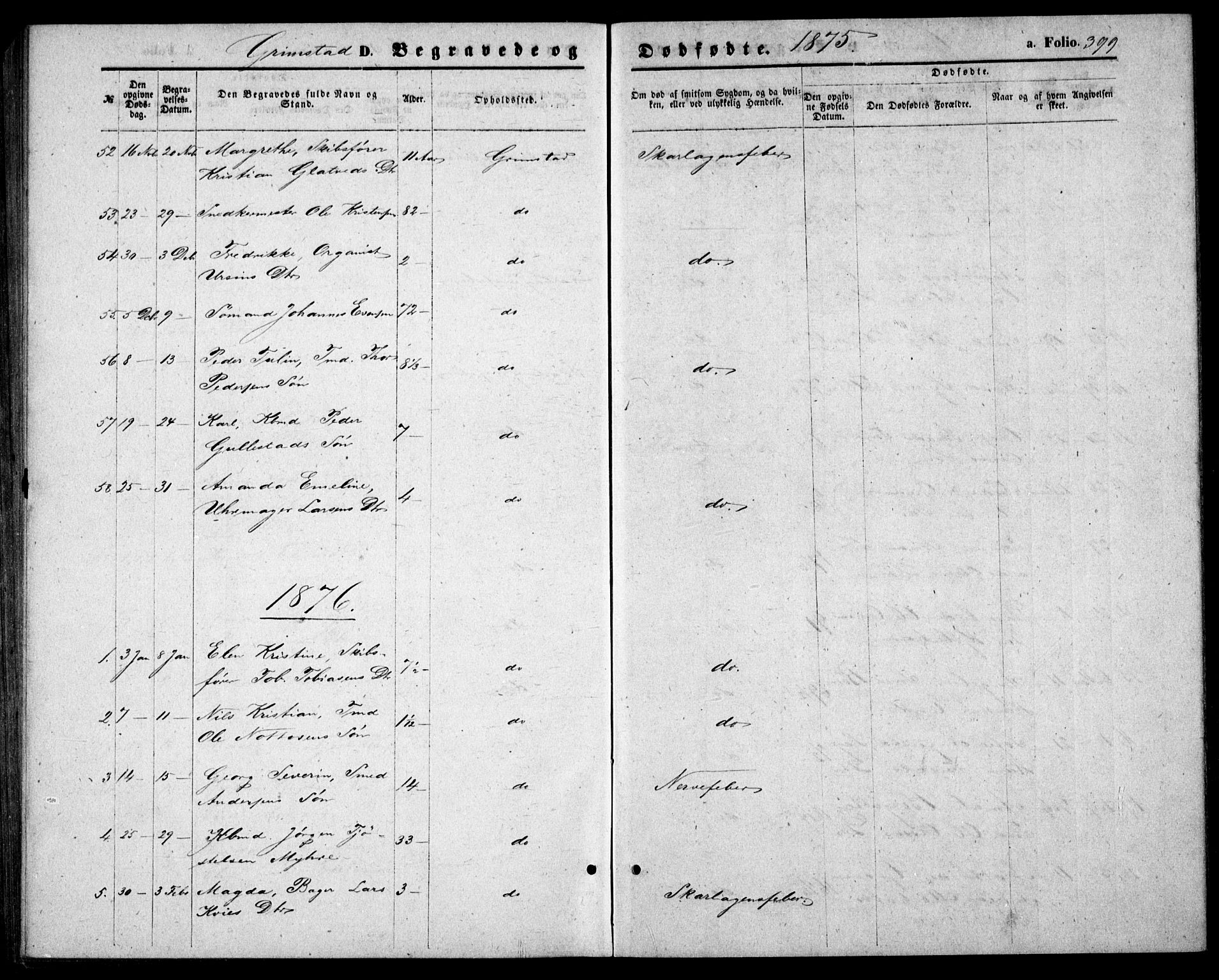 Fjære sokneprestkontor, SAK/1111-0011/F/Fb/L0009: Parish register (copy) no. B 9, 1867-1870, p. 399