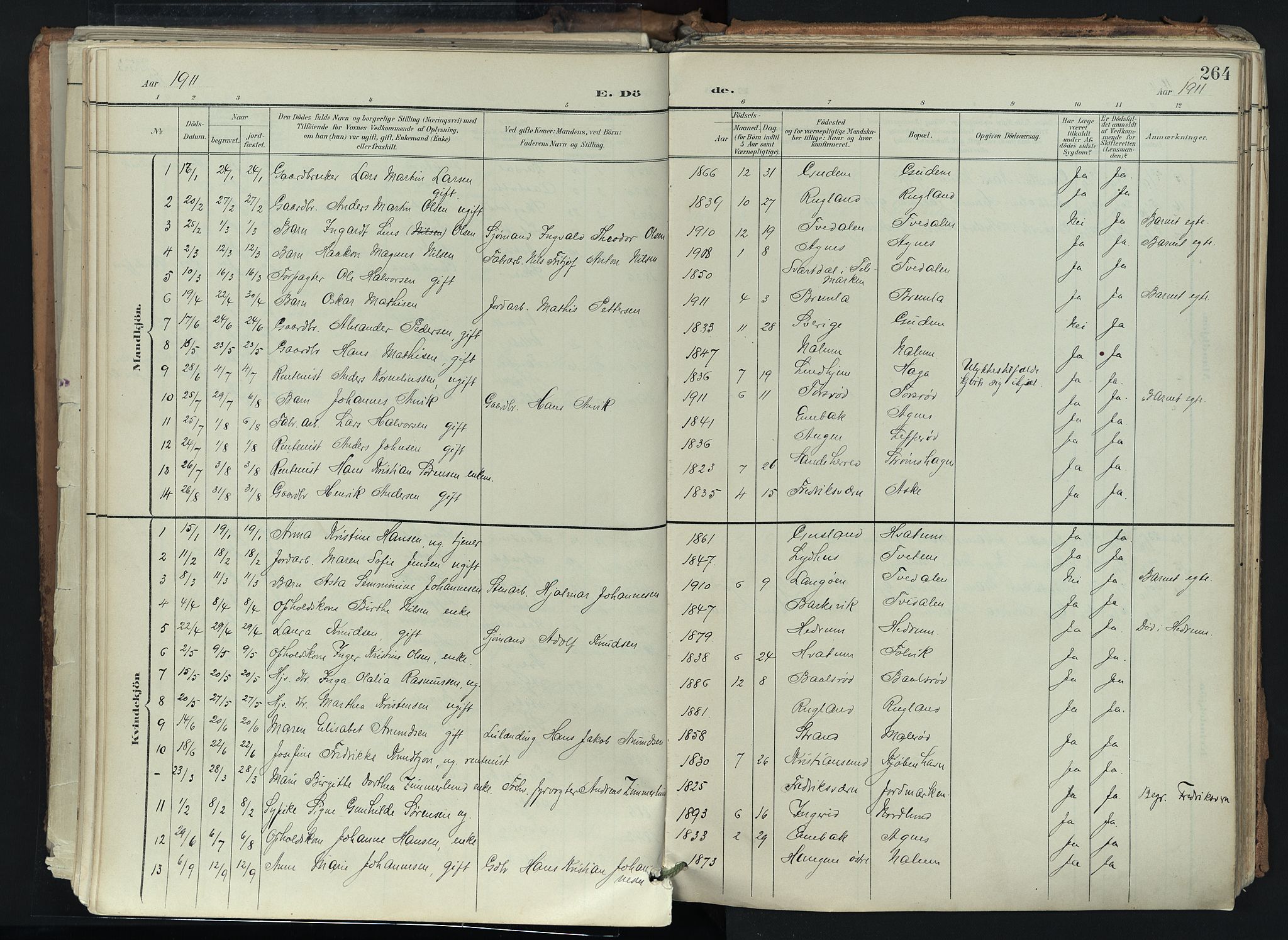 Brunlanes kirkebøker, AV/SAKO-A-342/F/Fc/L0003: Parish register (official) no. III 3, 1900-1922, p. 264