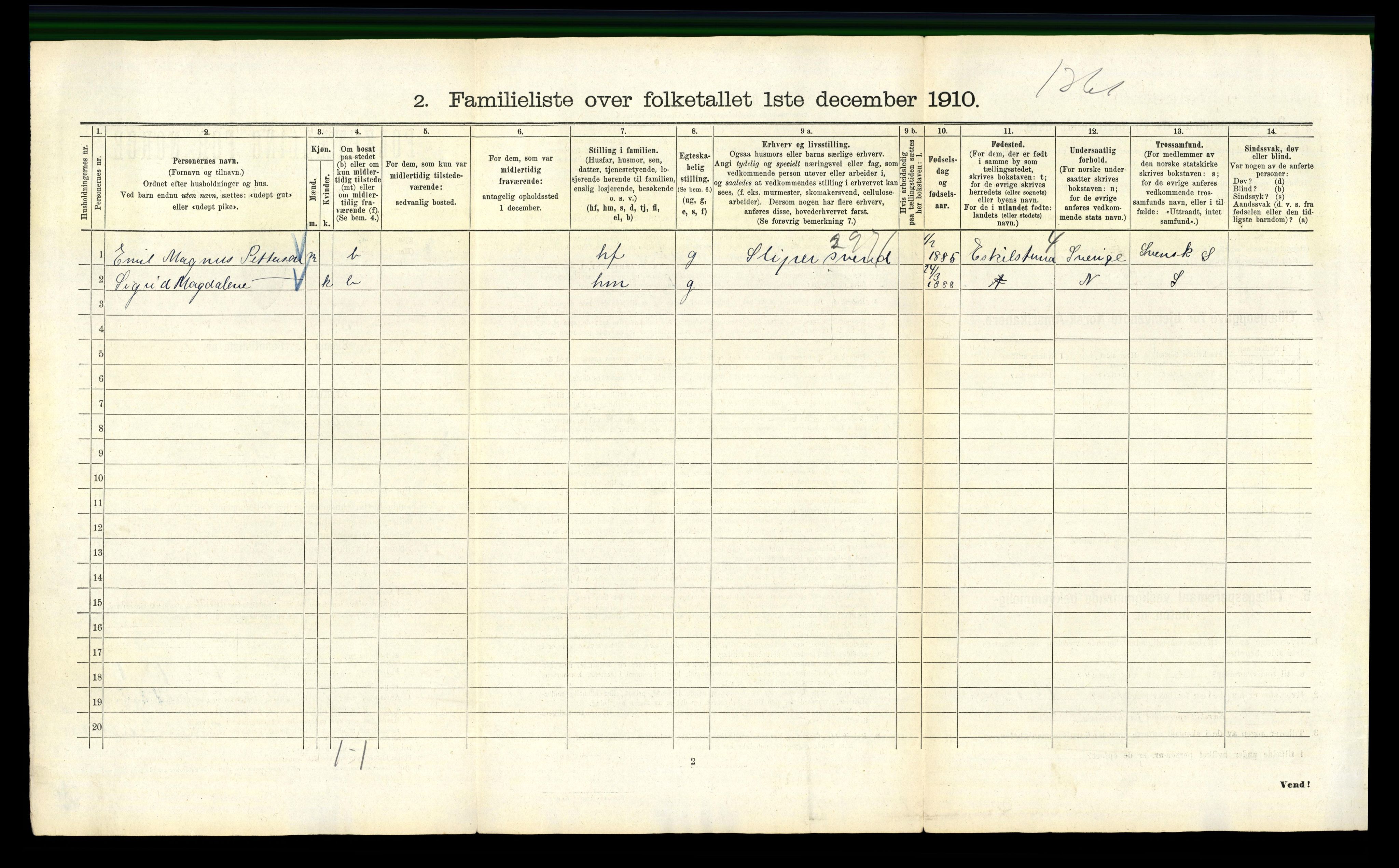 RA, 1910 census for Kristiania, 1910, p. 93650