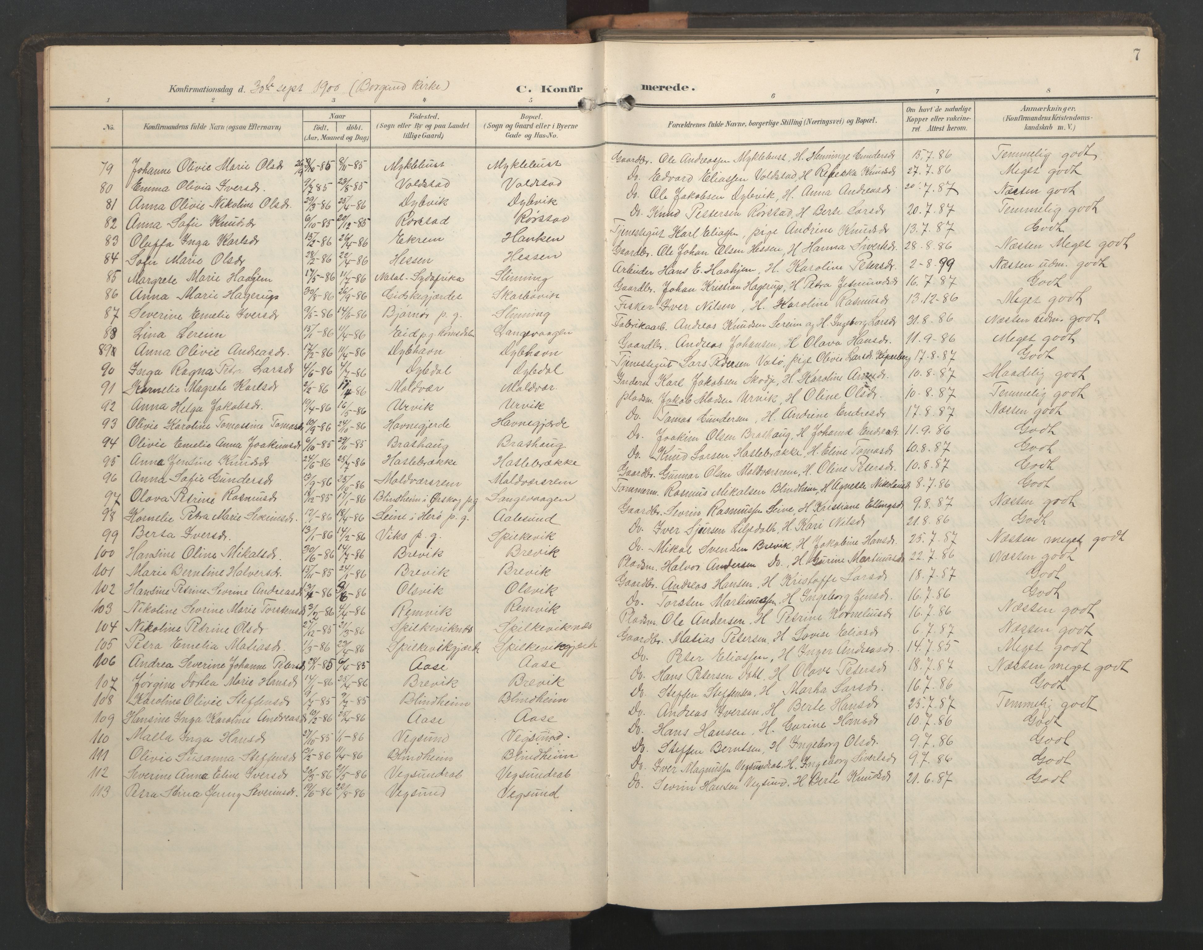 Ministerialprotokoller, klokkerbøker og fødselsregistre - Møre og Romsdal, AV/SAT-A-1454/528/L0433: Parish register (copy) no. 528C14, 1899-1922, p. 7