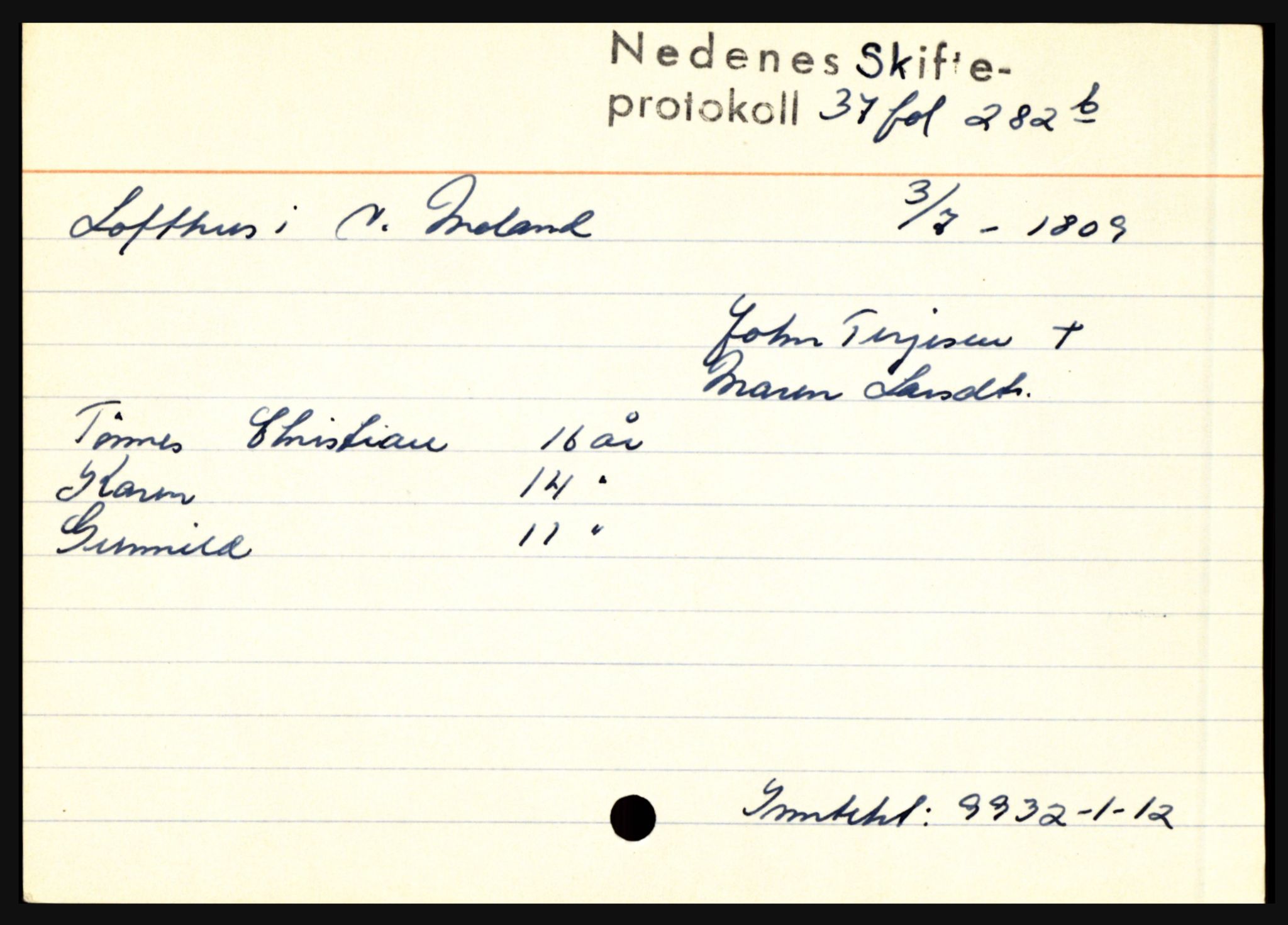 Nedenes sorenskriveri før 1824, AV/SAK-1221-0007/H, p. 18177