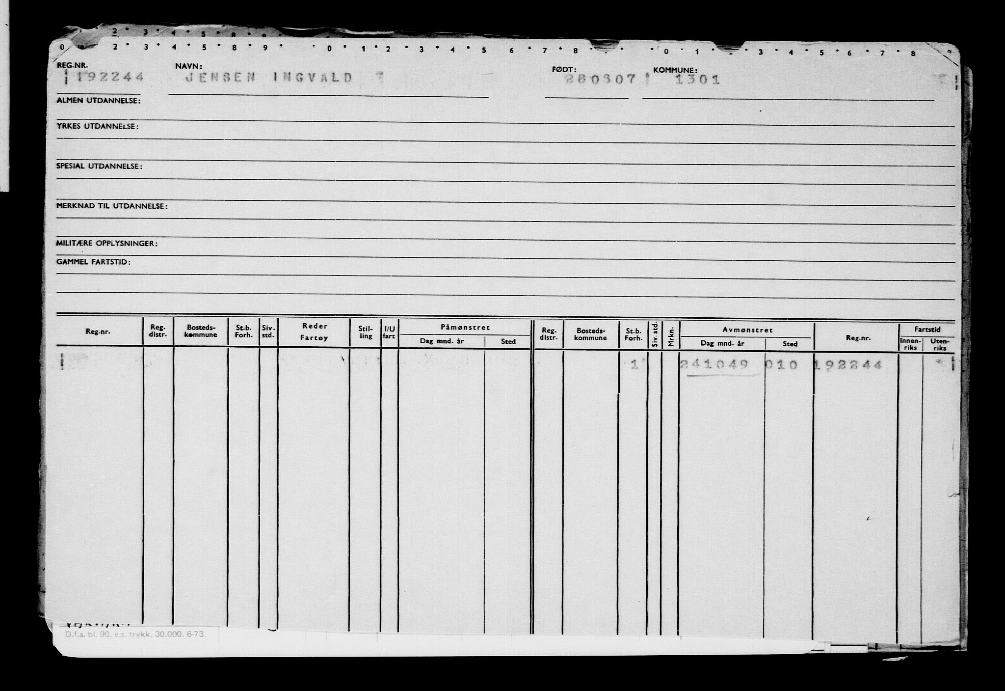 Direktoratet for sjømenn, AV/RA-S-3545/G/Gb/L0070: Hovedkort, 1907, p. 328