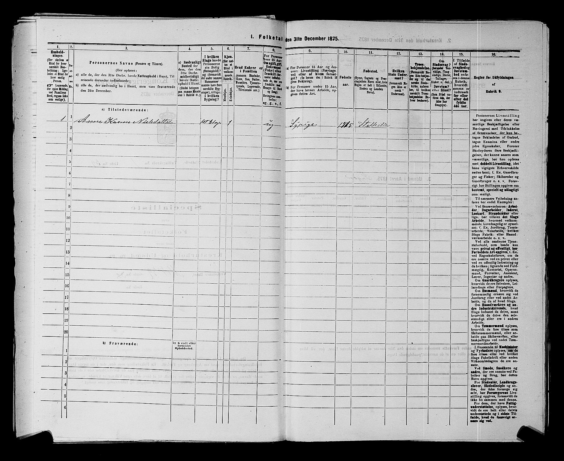 SAKO, 1875 census for 0803B Bamble/Stathelle, 1875, p. 88