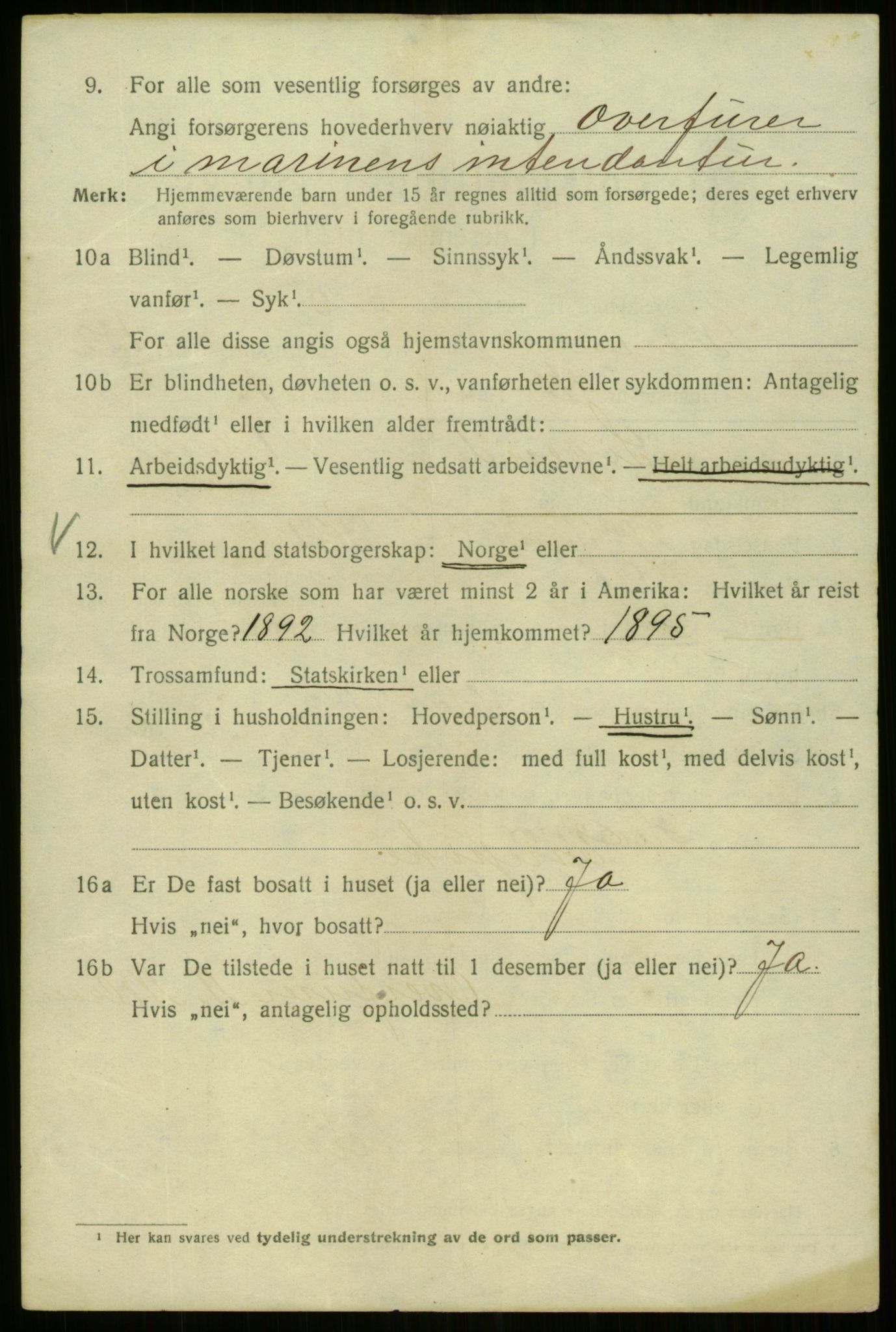 SAB, 1920 census for Bergen, 1920, p. 223645