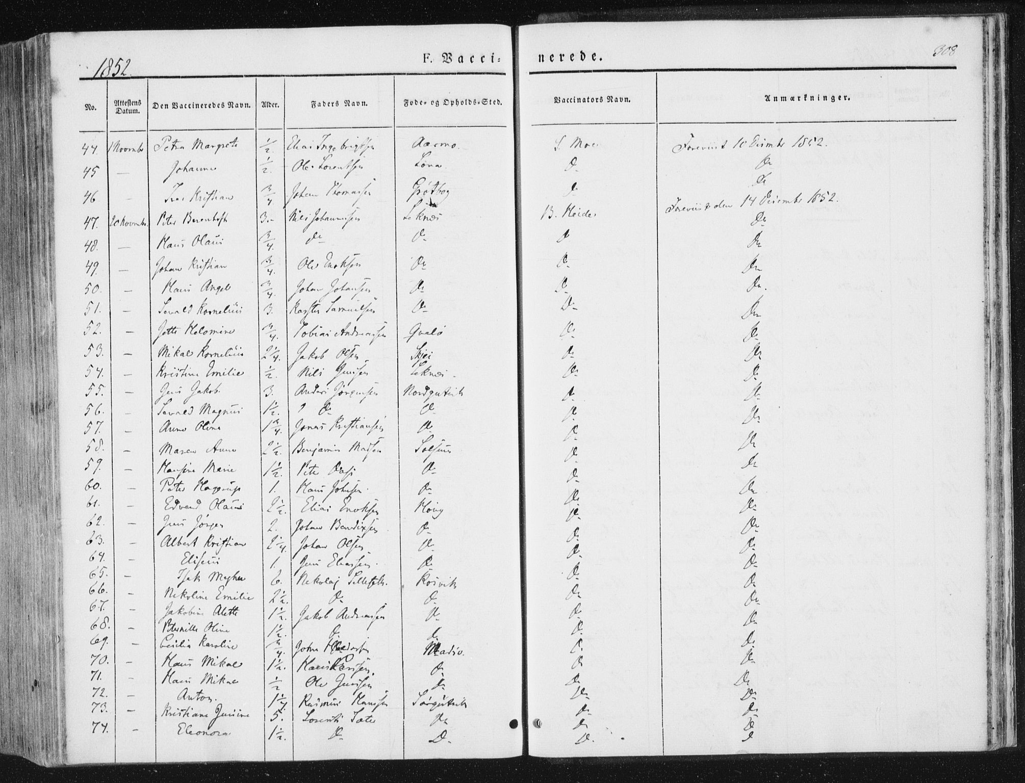 Ministerialprotokoller, klokkerbøker og fødselsregistre - Nord-Trøndelag, AV/SAT-A-1458/780/L0640: Parish register (official) no. 780A05, 1845-1856, p. 308