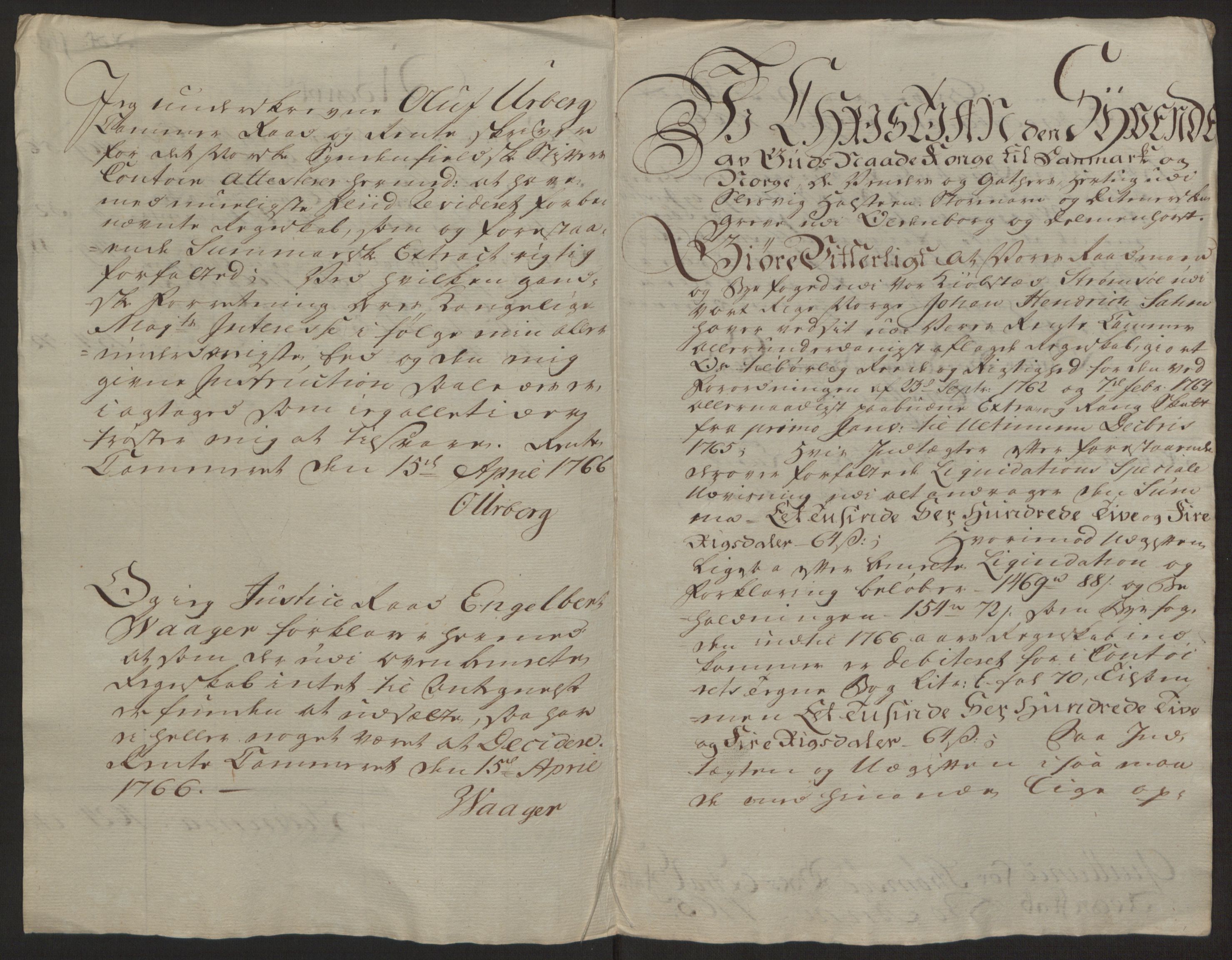 Rentekammeret inntil 1814, Reviderte regnskaper, Byregnskaper, AV/RA-EA-4066/R/Rg/L0144/0001: [G4] Kontribusjonsregnskap / Ekstraskatt, 1762-1767, p. 336