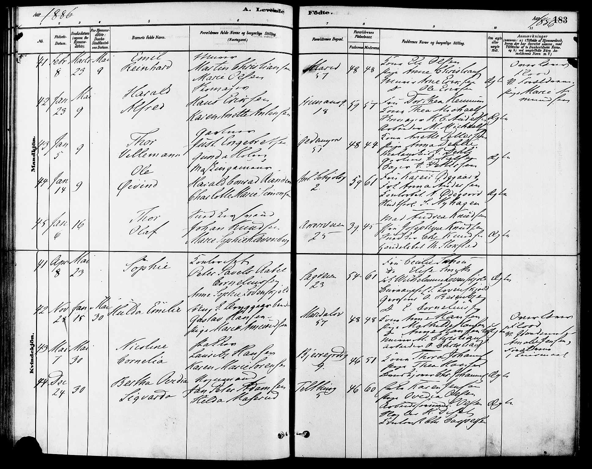 Gamle Aker prestekontor Kirkebøker, SAO/A-10617a/F/L0006: Parish register (official) no. 6, 1880-1887, p. 183