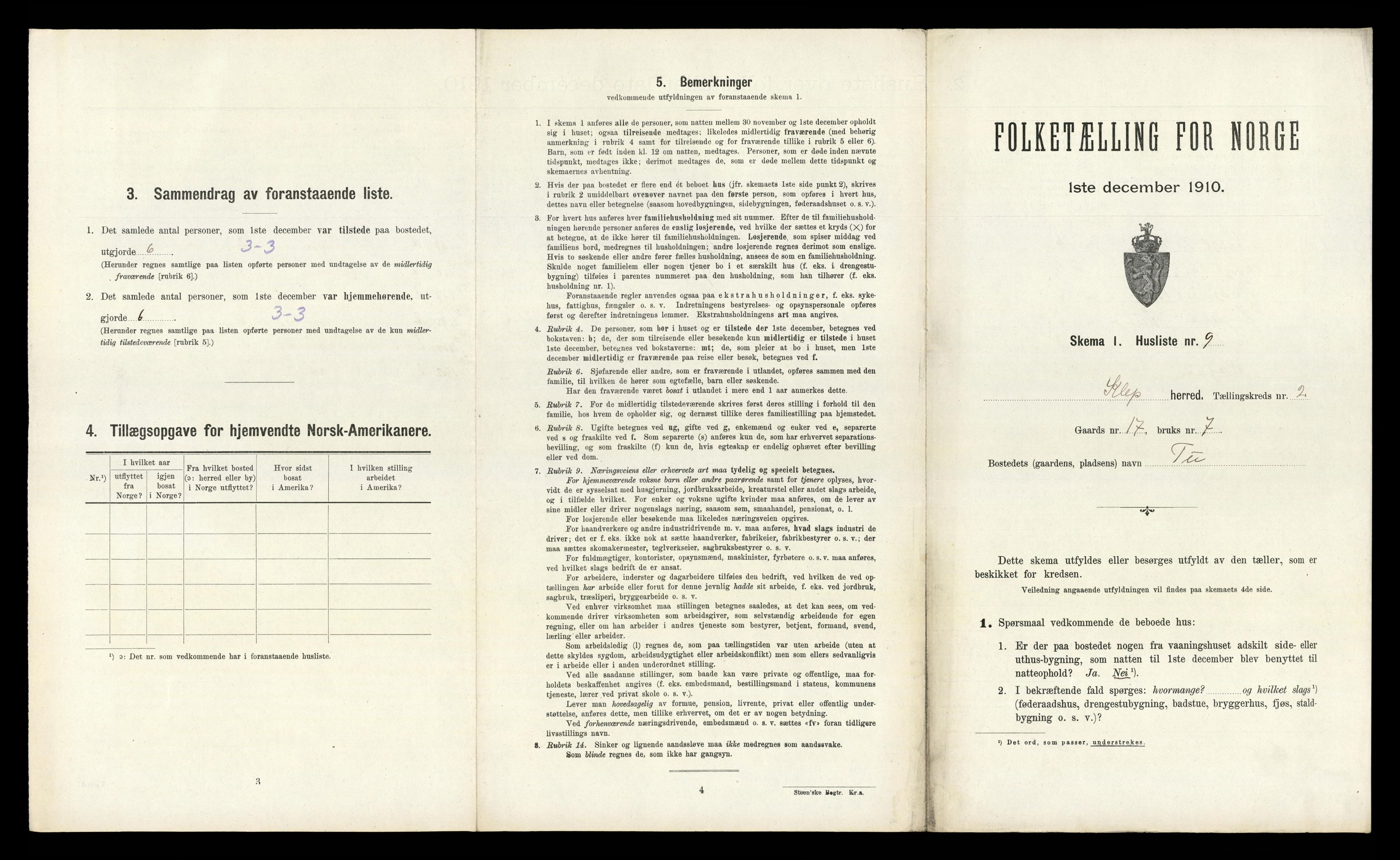 RA, 1910 census for Klepp, 1910, p. 345
