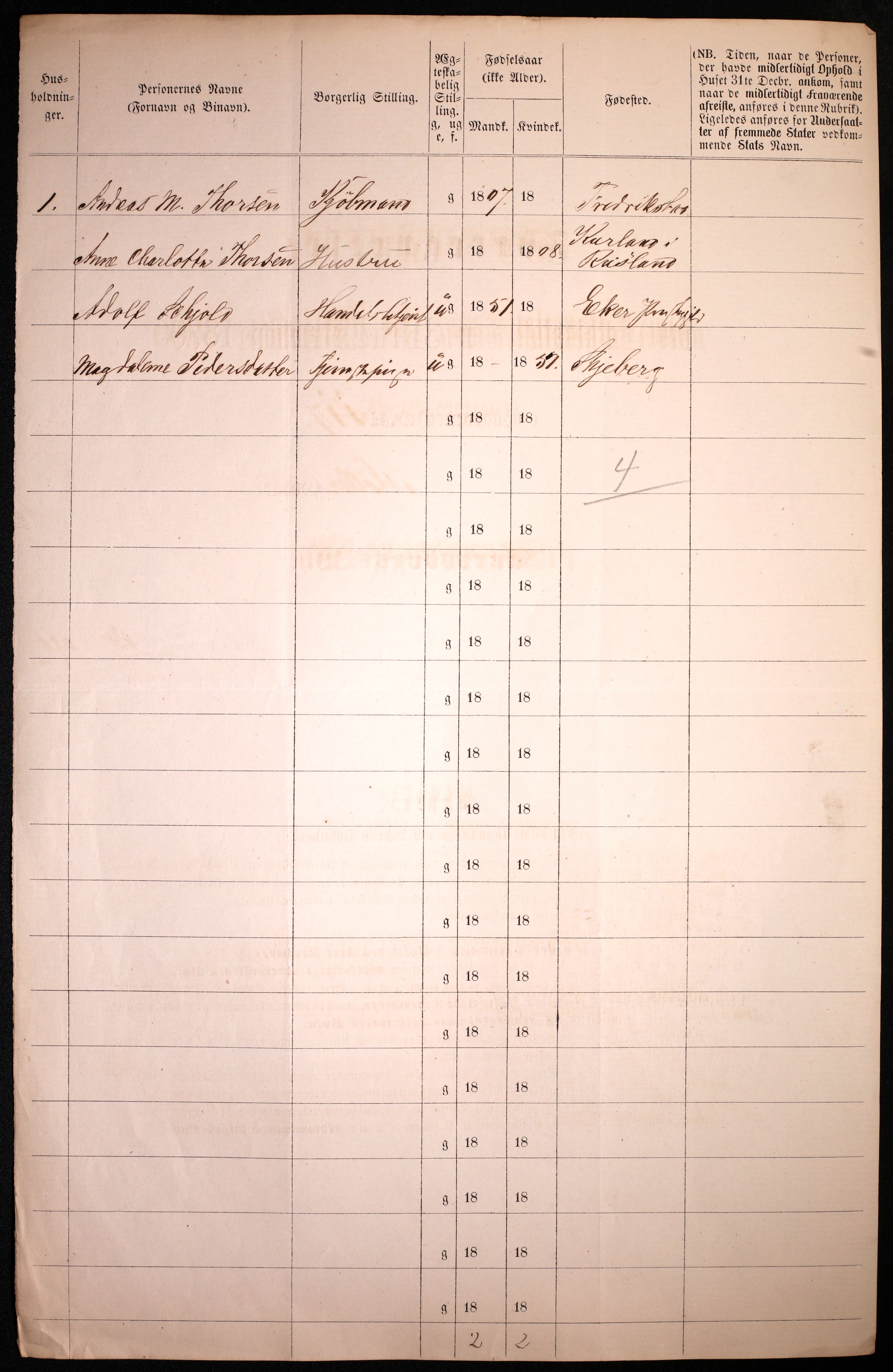 RA, 1870 census for 0102 Sarpsborg, 1870, p. 520