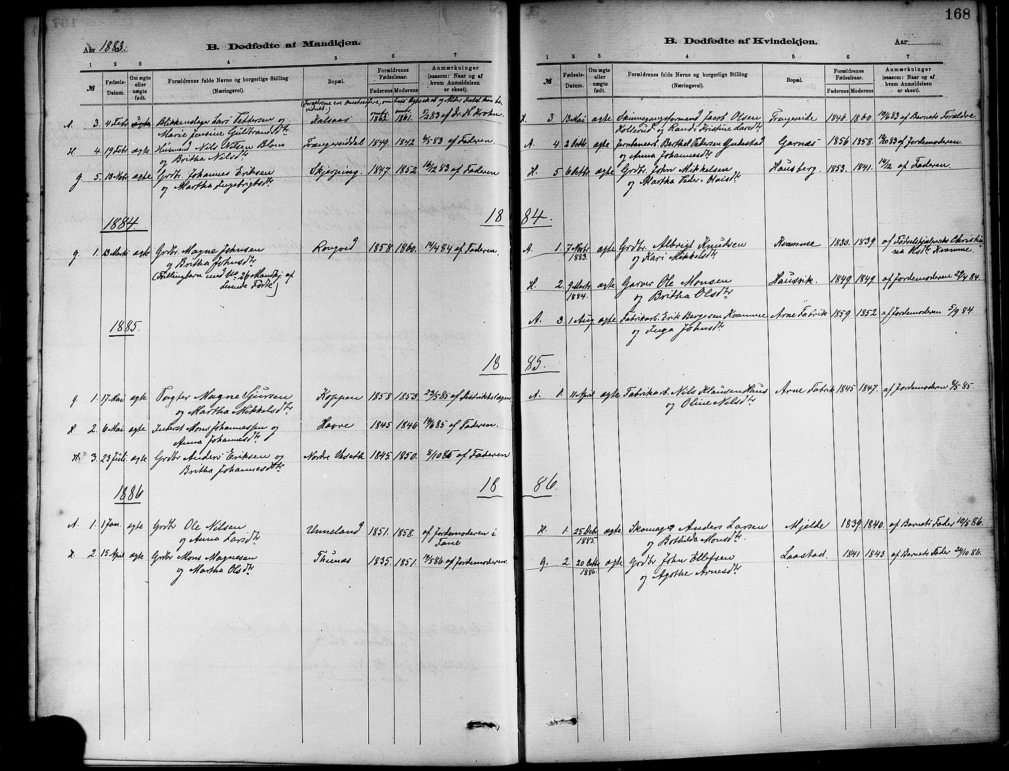 Haus sokneprestembete, AV/SAB-A-75601/H/Haa: Parish register (official) no. A 19I, 1878-1886, p. 168