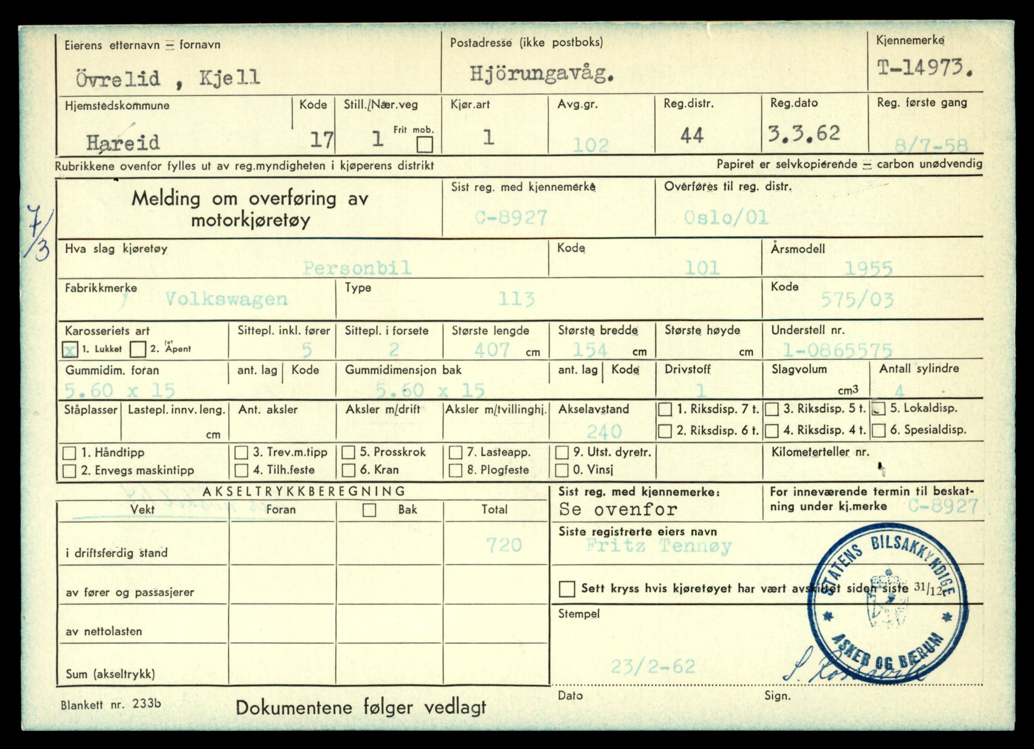 Møre og Romsdal vegkontor - Ålesund trafikkstasjon, AV/SAT-A-4099/F/Fe/L0049: Registreringskort for kjøretøy T 14864 - T 18613, 1927-1998, p. 2579