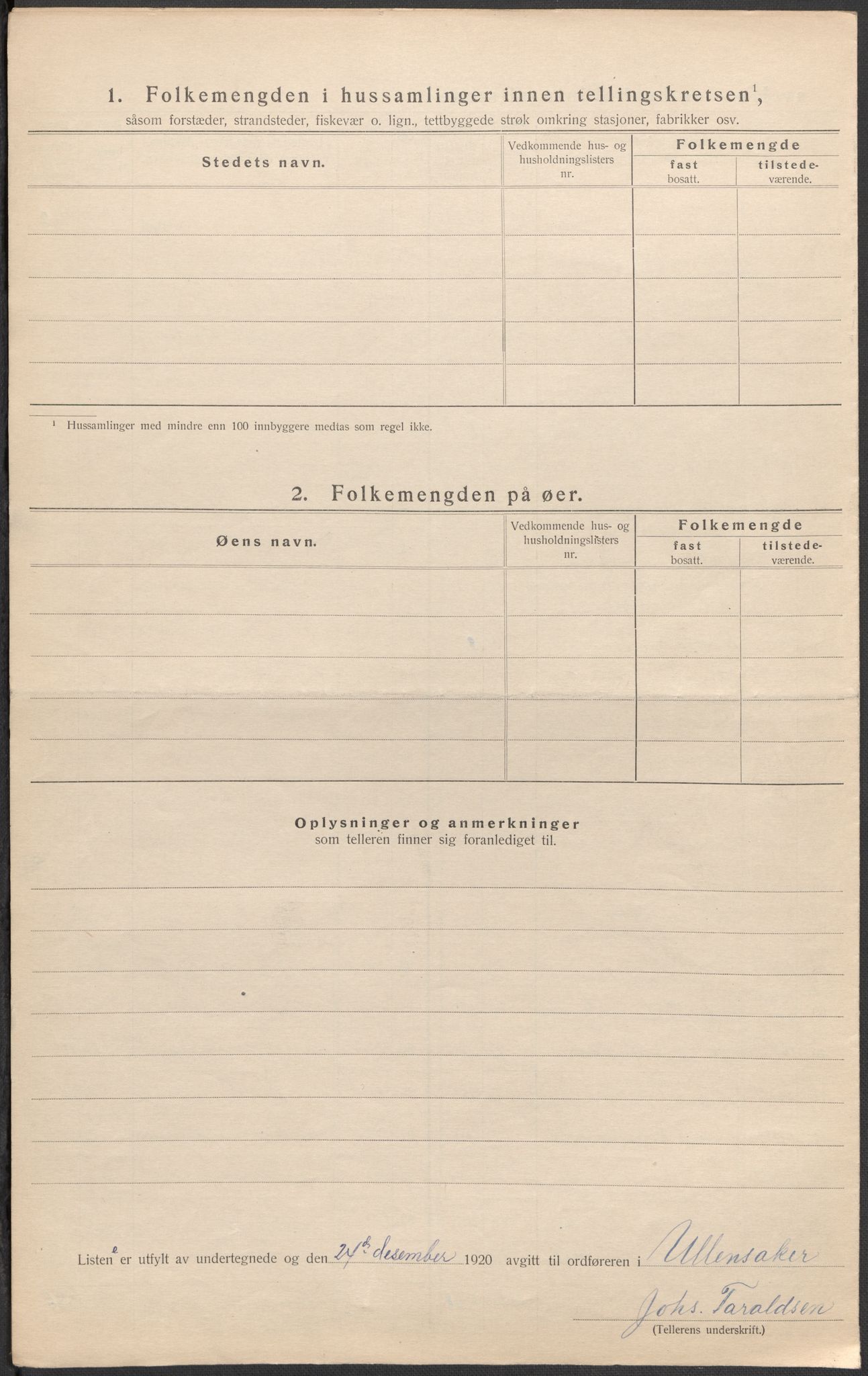 SAO, 1920 census for Ullensaker, 1920, p. 44