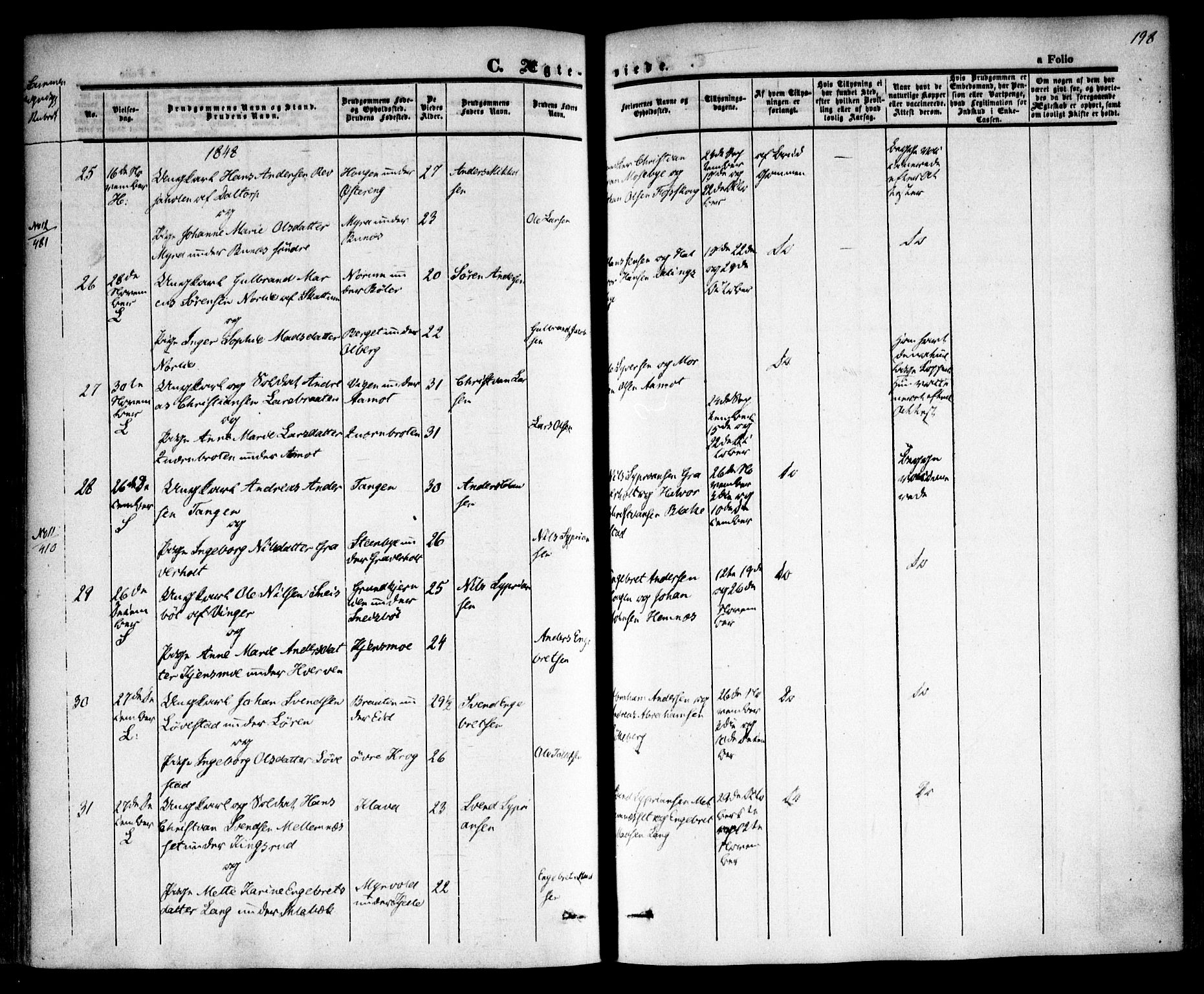 Høland prestekontor Kirkebøker, AV/SAO-A-10346a/F/Fa/L0009: Parish register (official) no. I 9, 1846-1853, p. 198