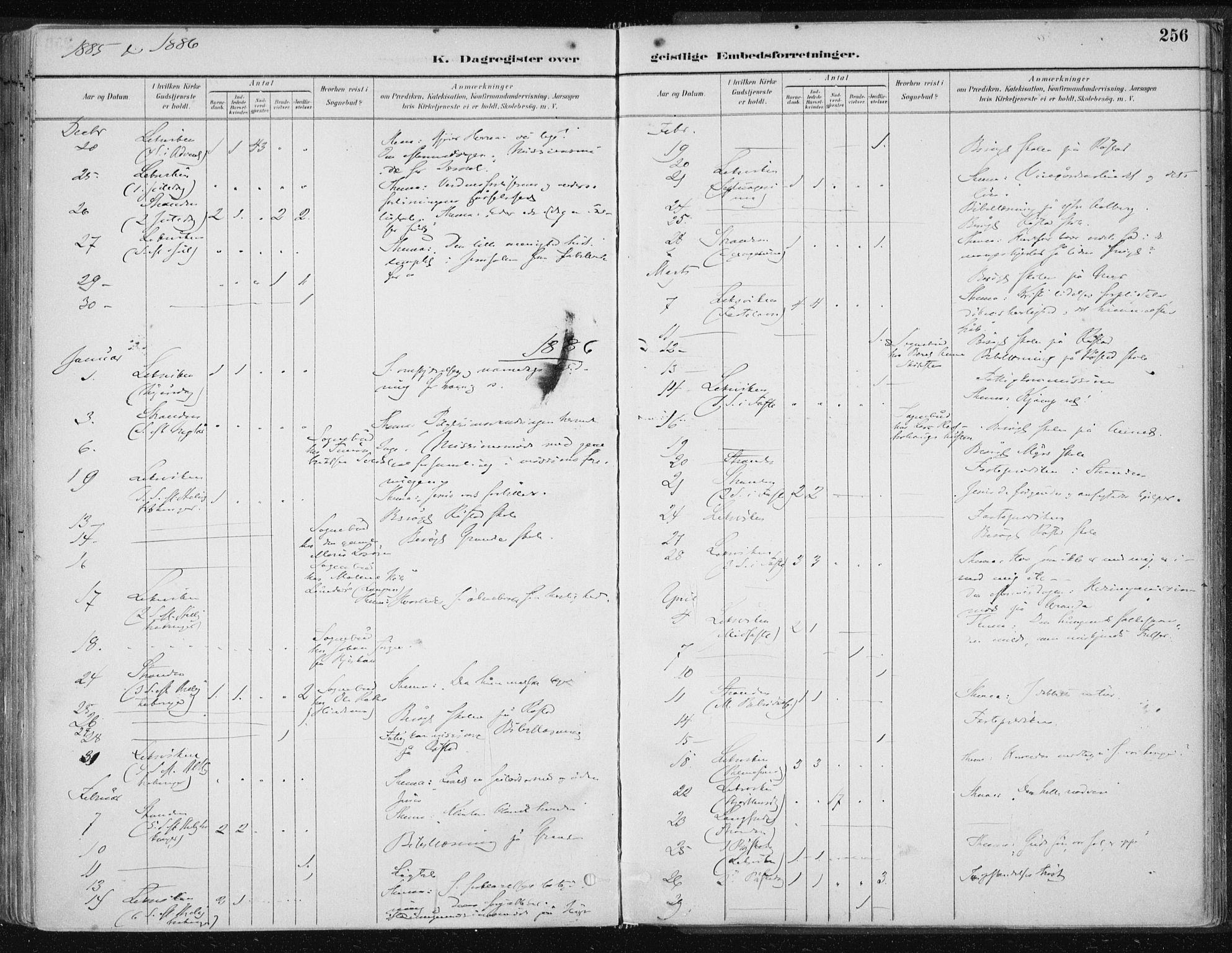 Ministerialprotokoller, klokkerbøker og fødselsregistre - Nord-Trøndelag, SAT/A-1458/701/L0010: Parish register (official) no. 701A10, 1883-1899, p. 256