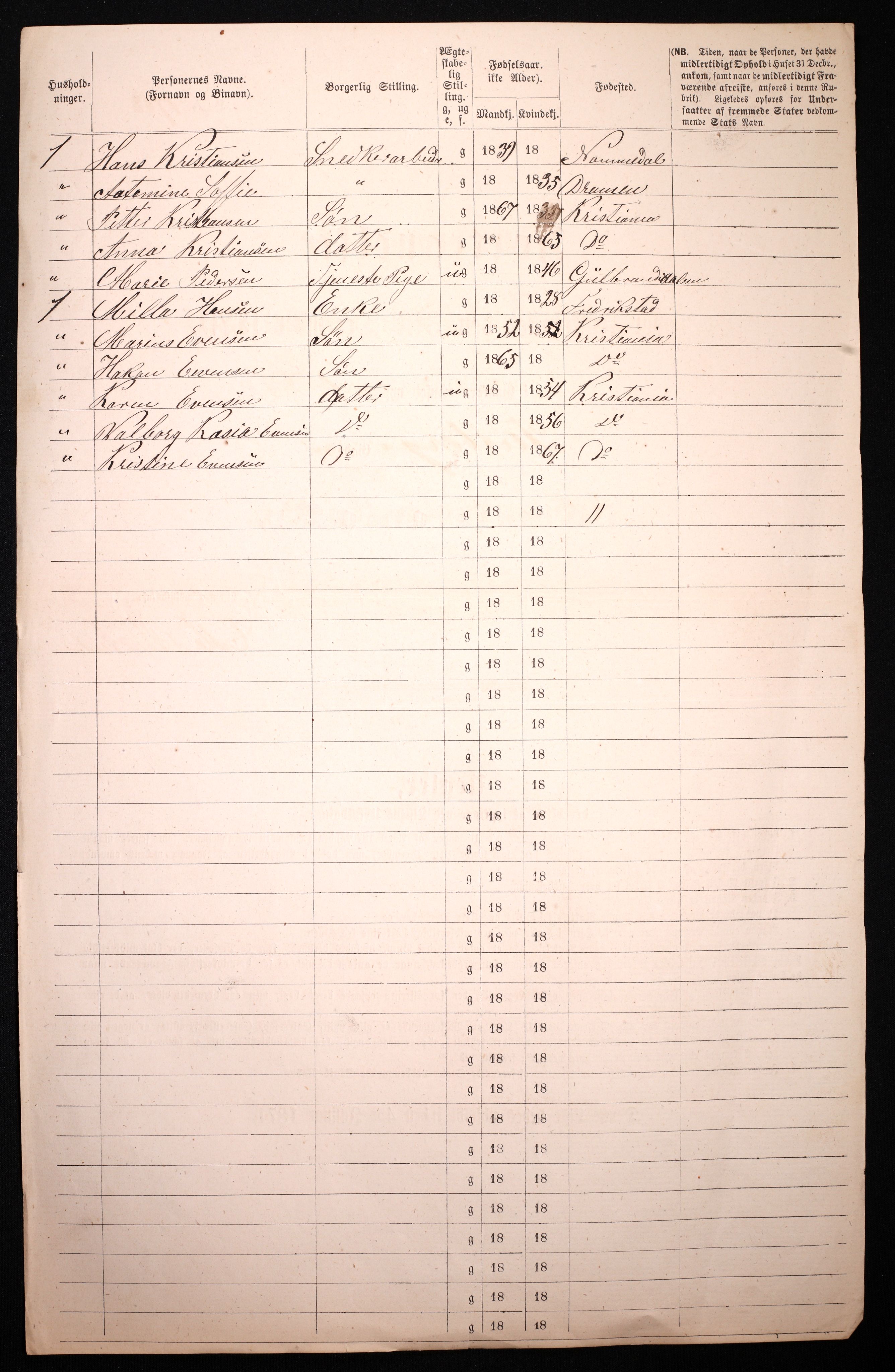 RA, 1870 census for 0301 Kristiania, 1870, p. 903