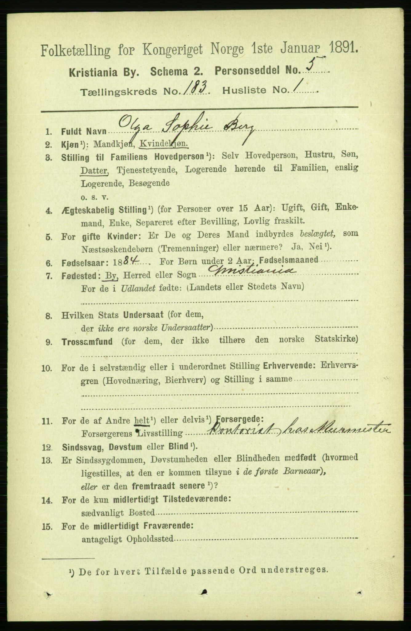 RA, 1891 census for 0301 Kristiania, 1891, p. 109262