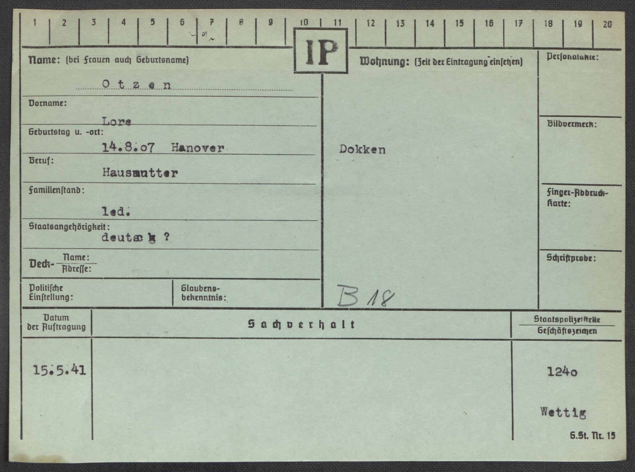 Befehlshaber der Sicherheitspolizei und des SD, AV/RA-RAFA-5969/E/Ea/Eaa/L0008: Register over norske fanger i Møllergata 19: Oelze-Ru, 1940-1945, p. 526