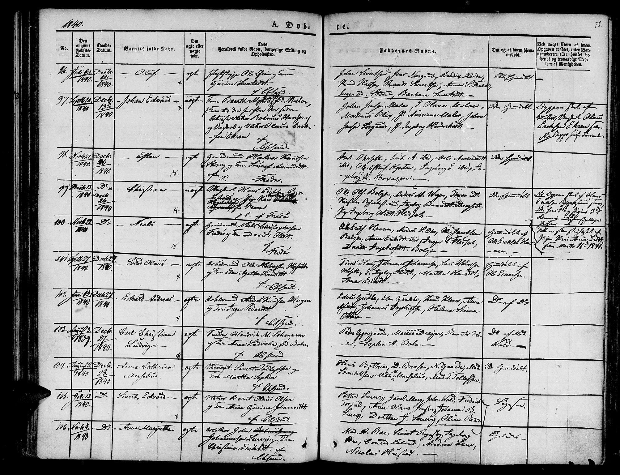 Ministerialprotokoller, klokkerbøker og fødselsregistre - Møre og Romsdal, AV/SAT-A-1454/572/L0843: Parish register (official) no. 572A06, 1832-1842, p. 72