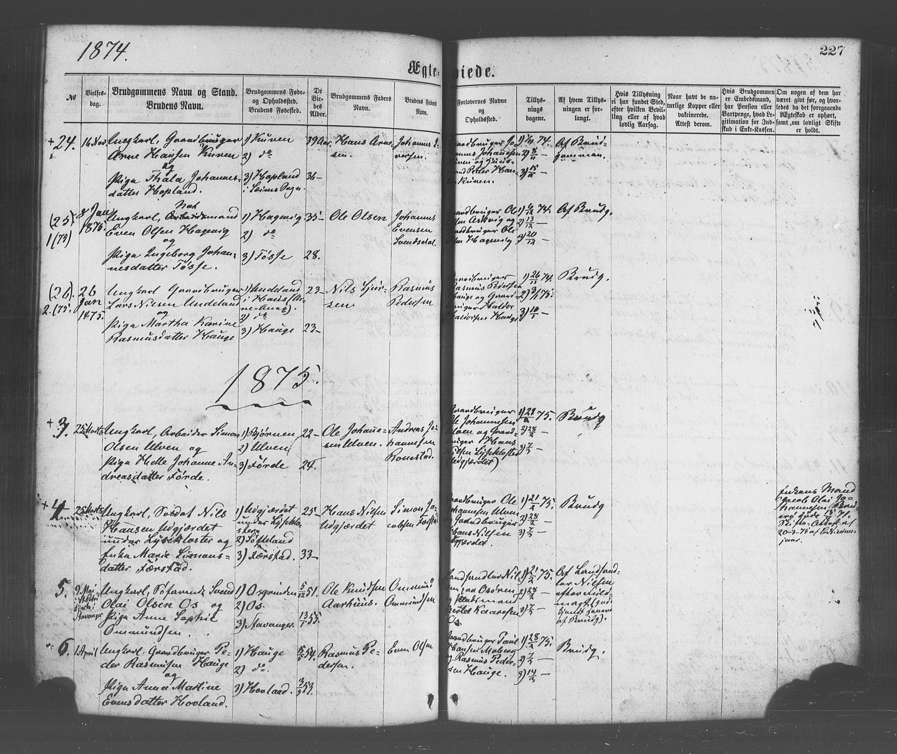 Os sokneprestembete, AV/SAB-A-99929: Parish register (official) no. A 18, 1874-1884, p. 227