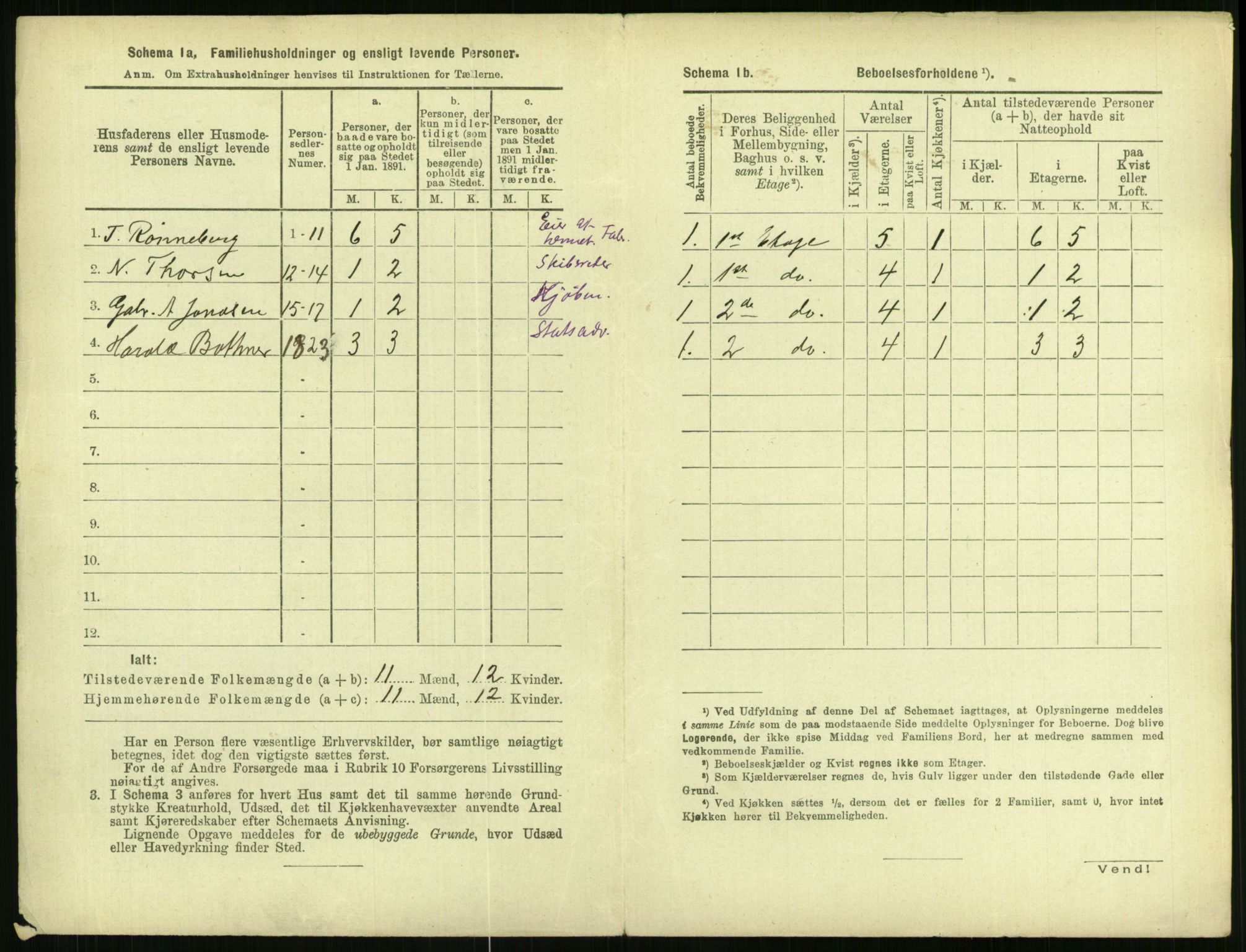 RA, 1891 census for 1103 Stavanger, 1891, p. 468