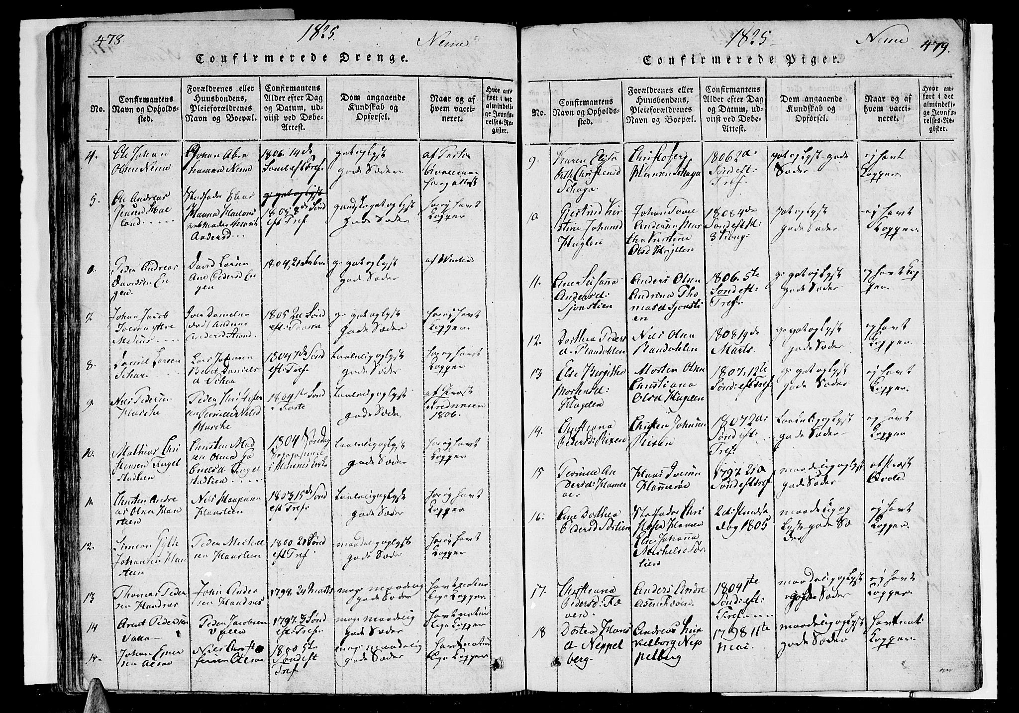 Ministerialprotokoller, klokkerbøker og fødselsregistre - Nordland, AV/SAT-A-1459/838/L0546: Parish register (official) no. 838A05 /1, 1820-1828, p. 478-479