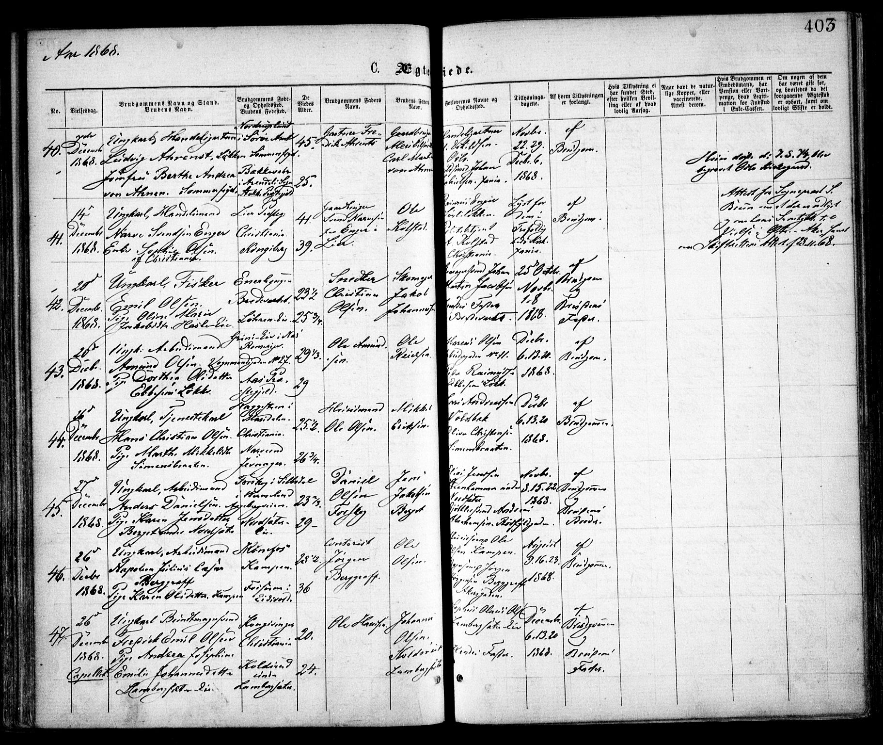 Østre Aker prestekontor Kirkebøker, SAO/A-10840/F/Fa/L0001: Parish register (official) no. I 1, 1861-1869, p. 403