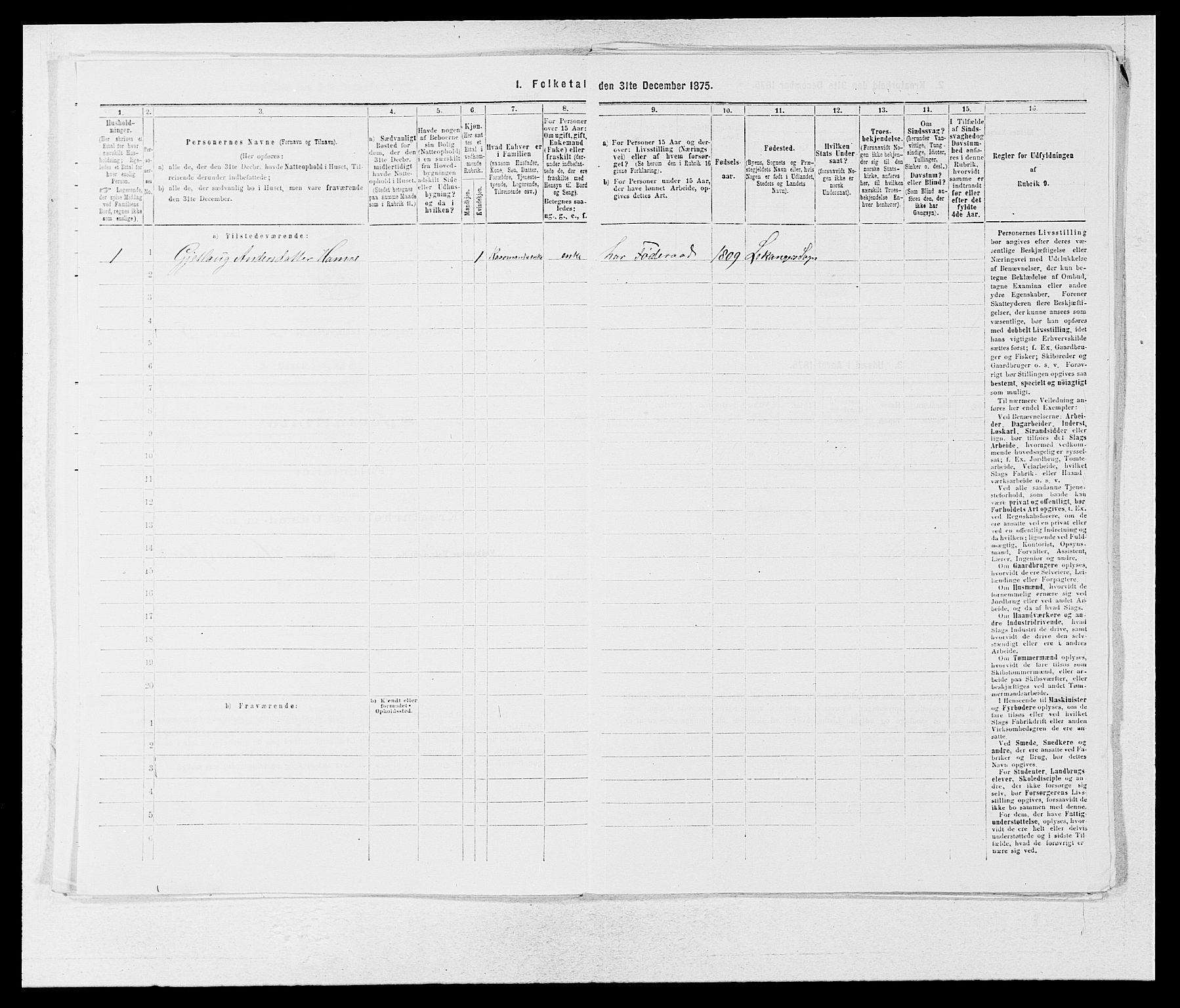 SAB, 1875 census for 1419P Leikanger, 1875, p. 112