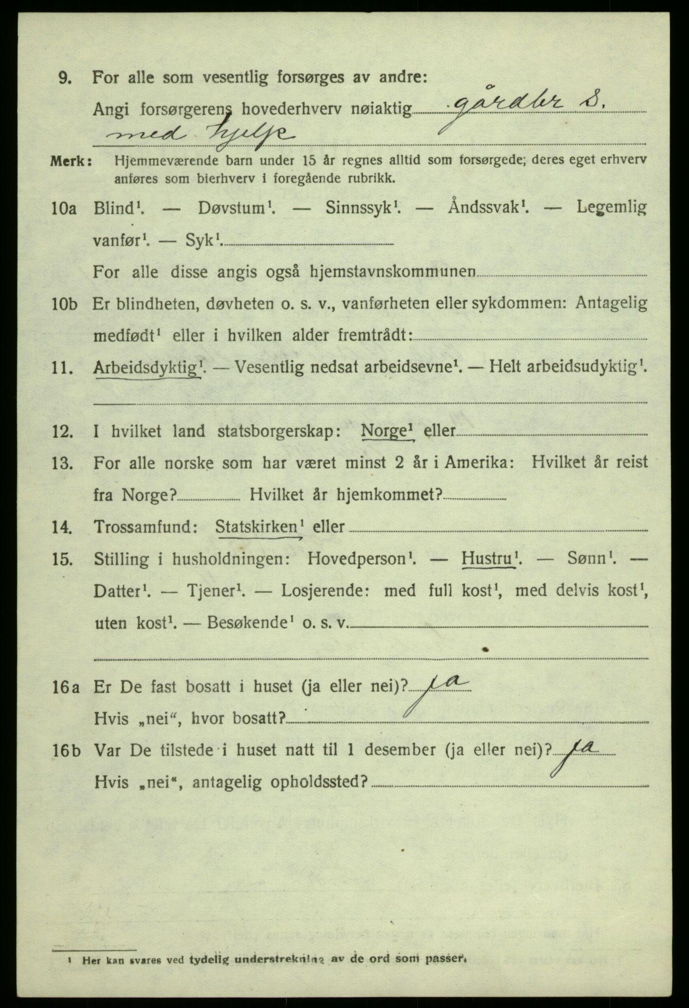 SAB, 1920 census for Bruvik, 1920, p. 1129