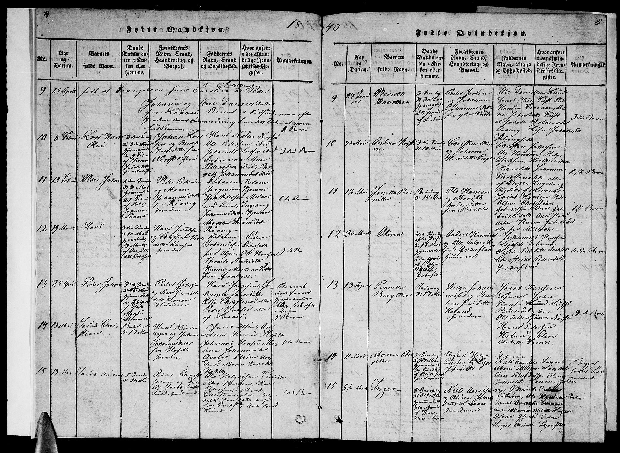 Ministerialprotokoller, klokkerbøker og fødselsregistre - Nordland, AV/SAT-A-1459/852/L0752: Parish register (copy) no. 852C03, 1840-1855, p. 4-5