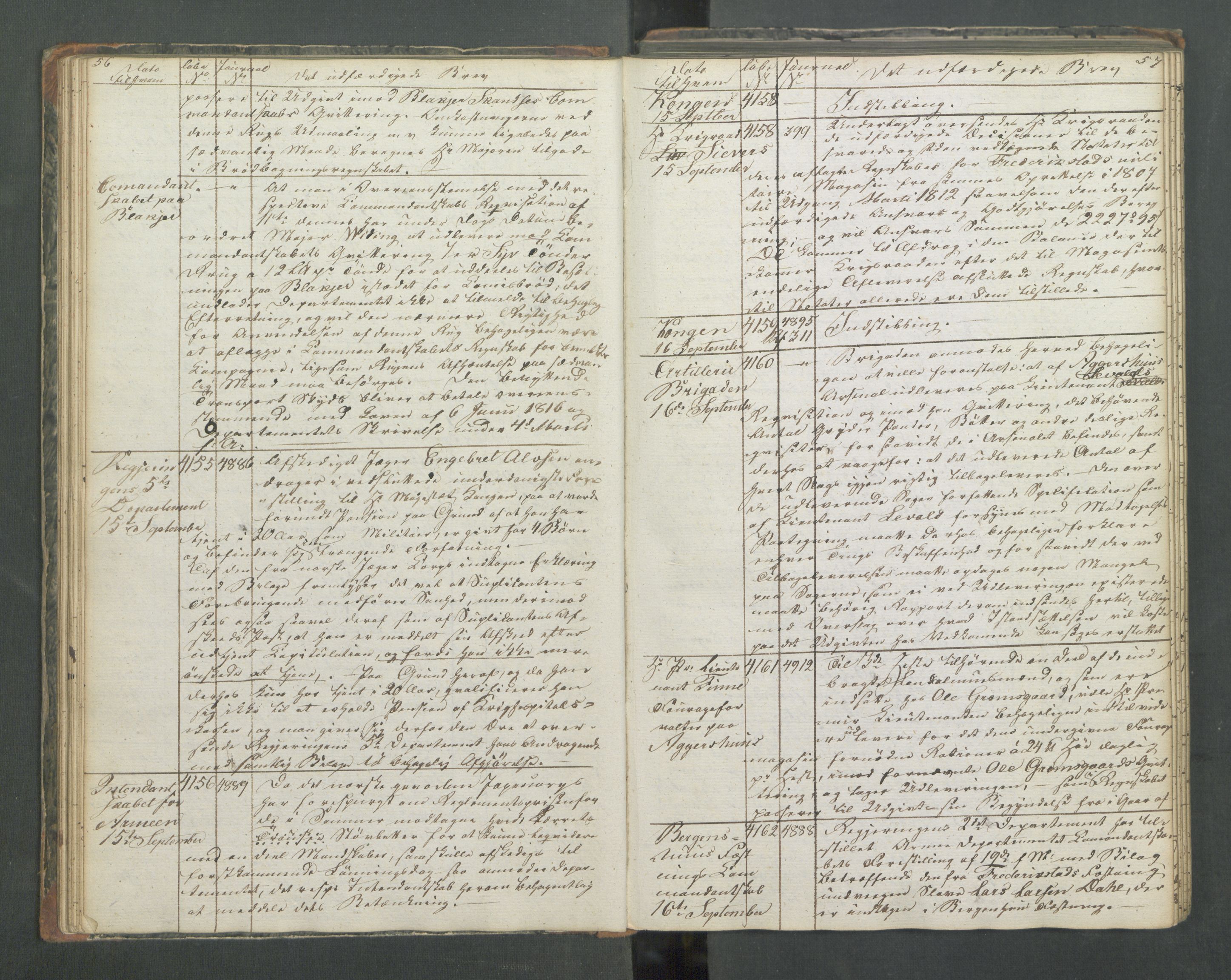 Armédepartementet, AV/RA-RAFA-3493/B/Ba/L0013: 6. Departements Kopibog, 1818, p. 56-57