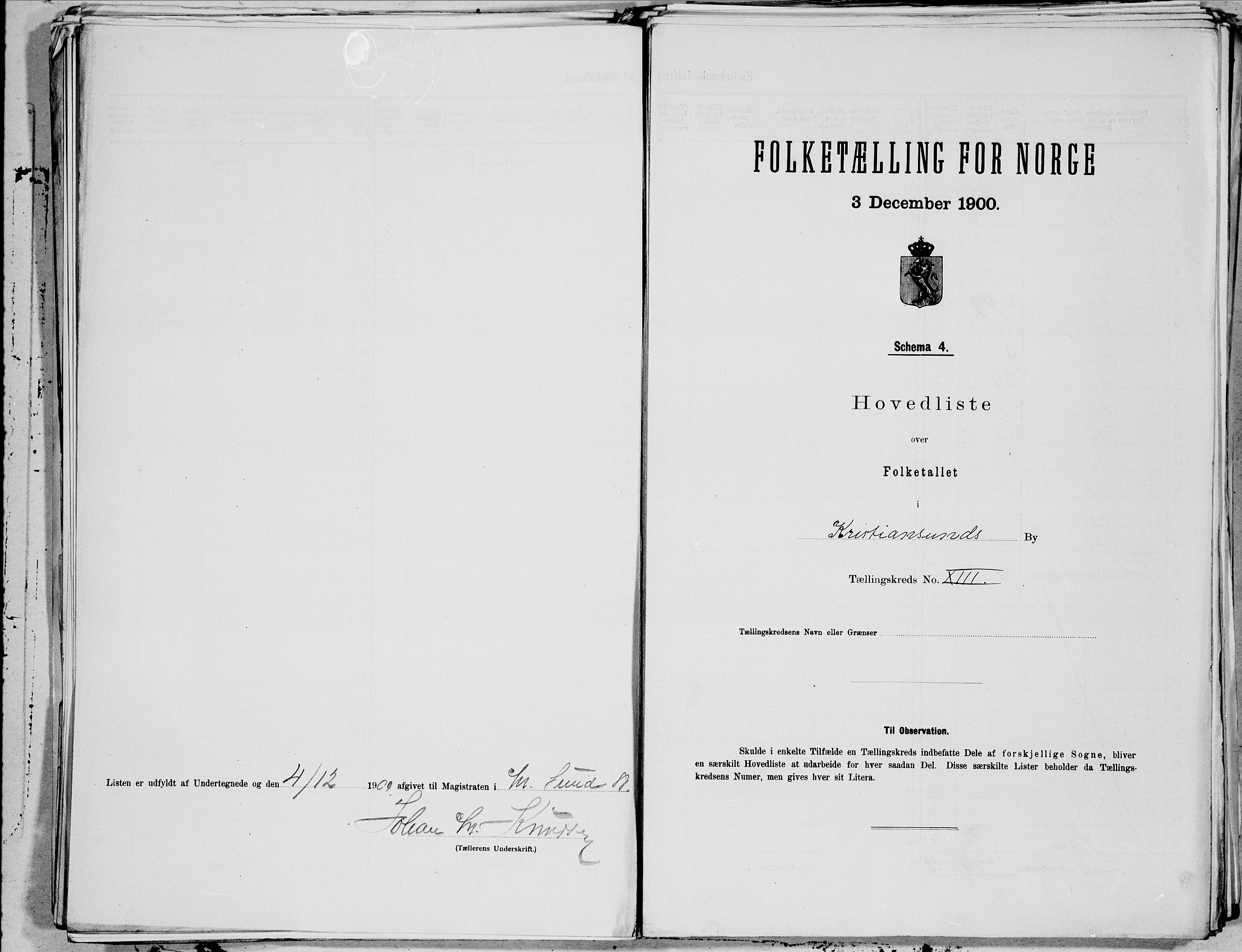 SAT, 1900 census for Kristiansund, 1900, p. 26