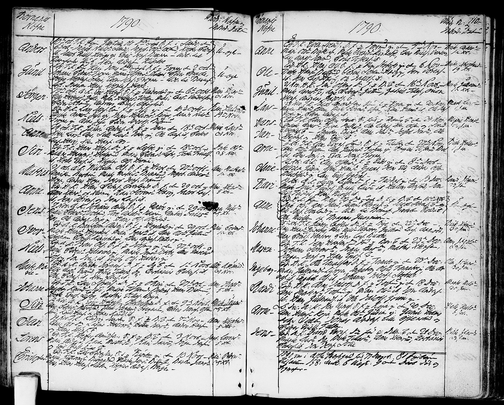 Asker prestekontor Kirkebøker, SAO/A-10256a/F/Fa/L0003: Parish register (official) no. I 3, 1767-1807, p. 110