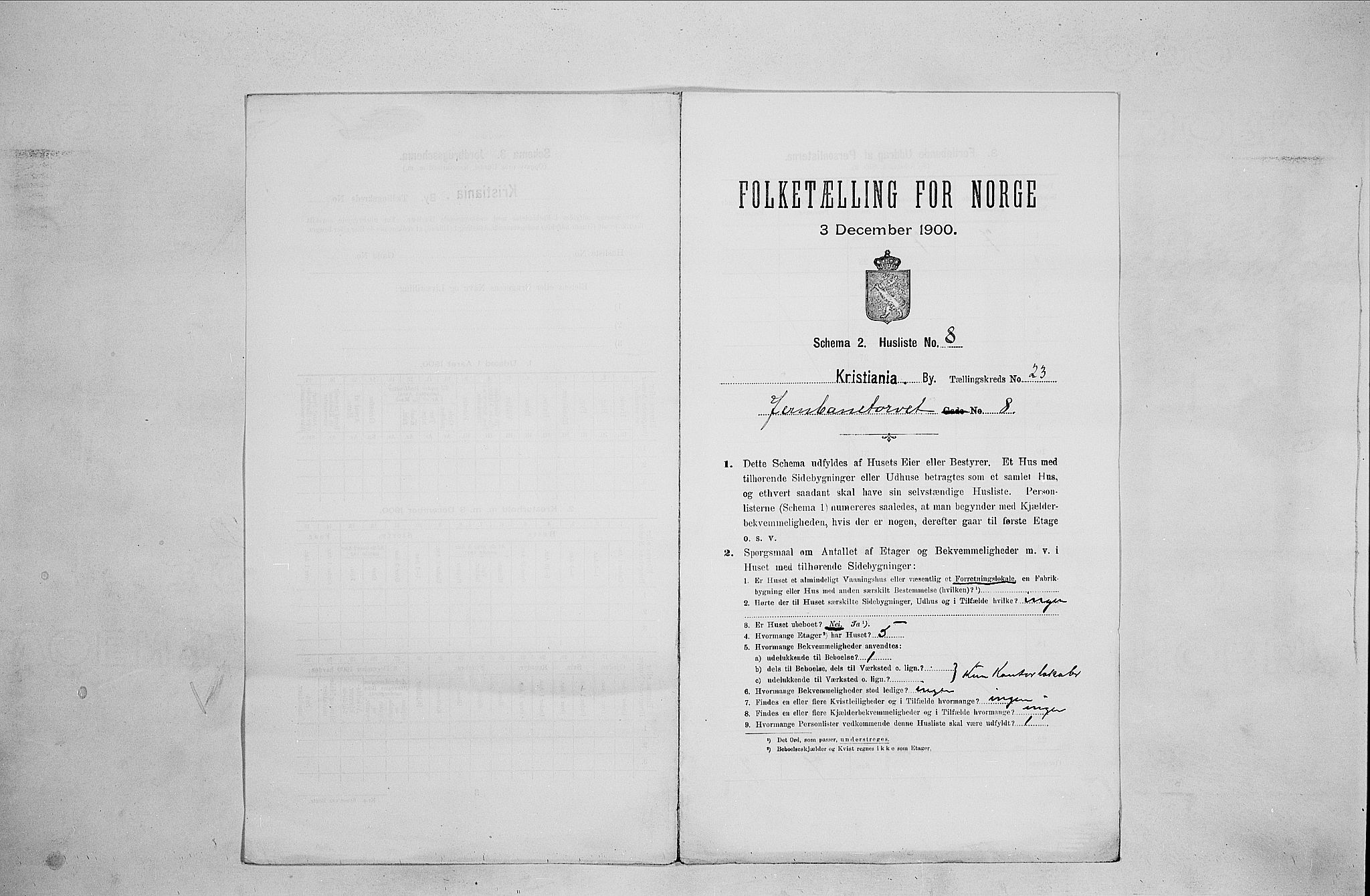 SAO, 1900 census for Kristiania, 1900, p. 43843