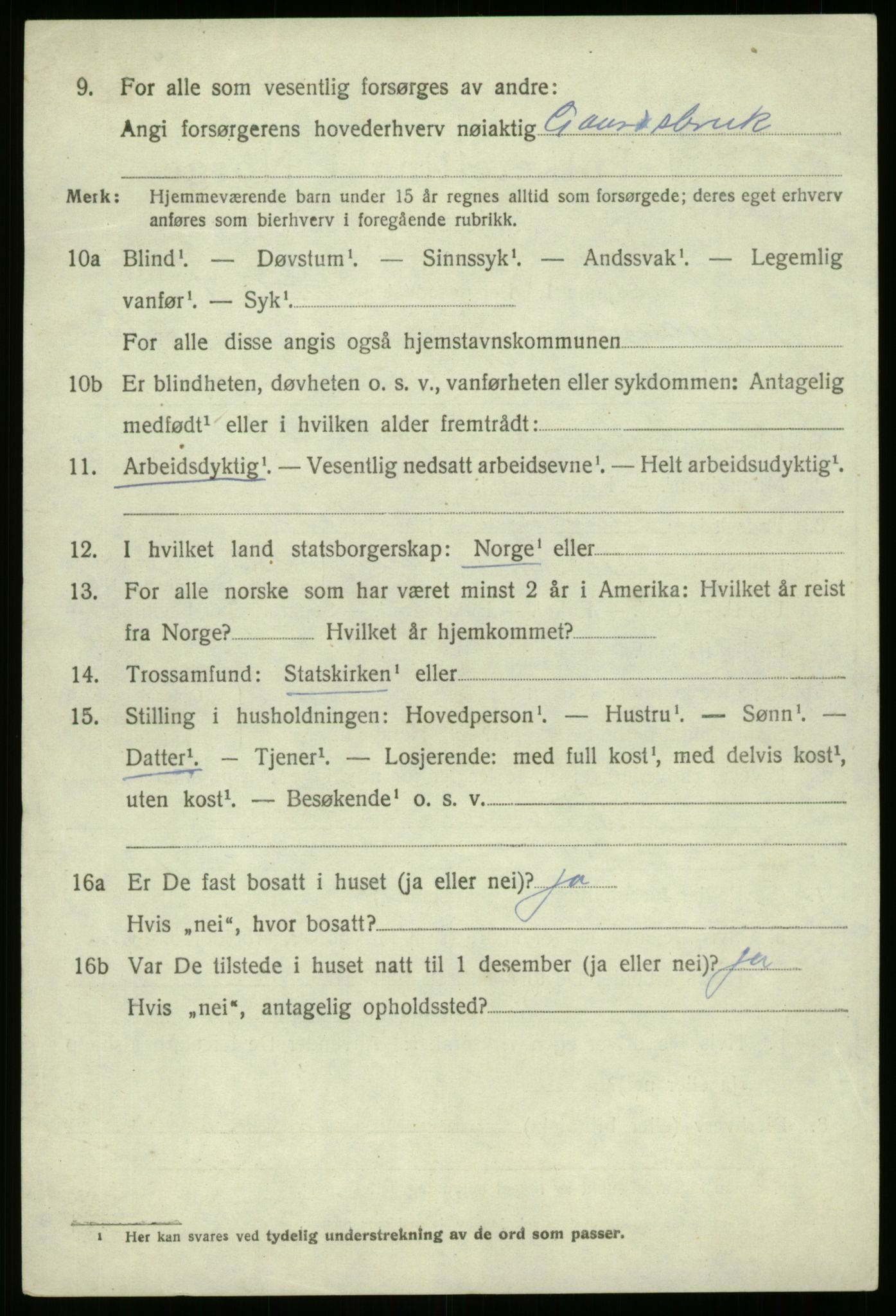 SAB, 1920 census for Bremanger, 1920, p. 7043