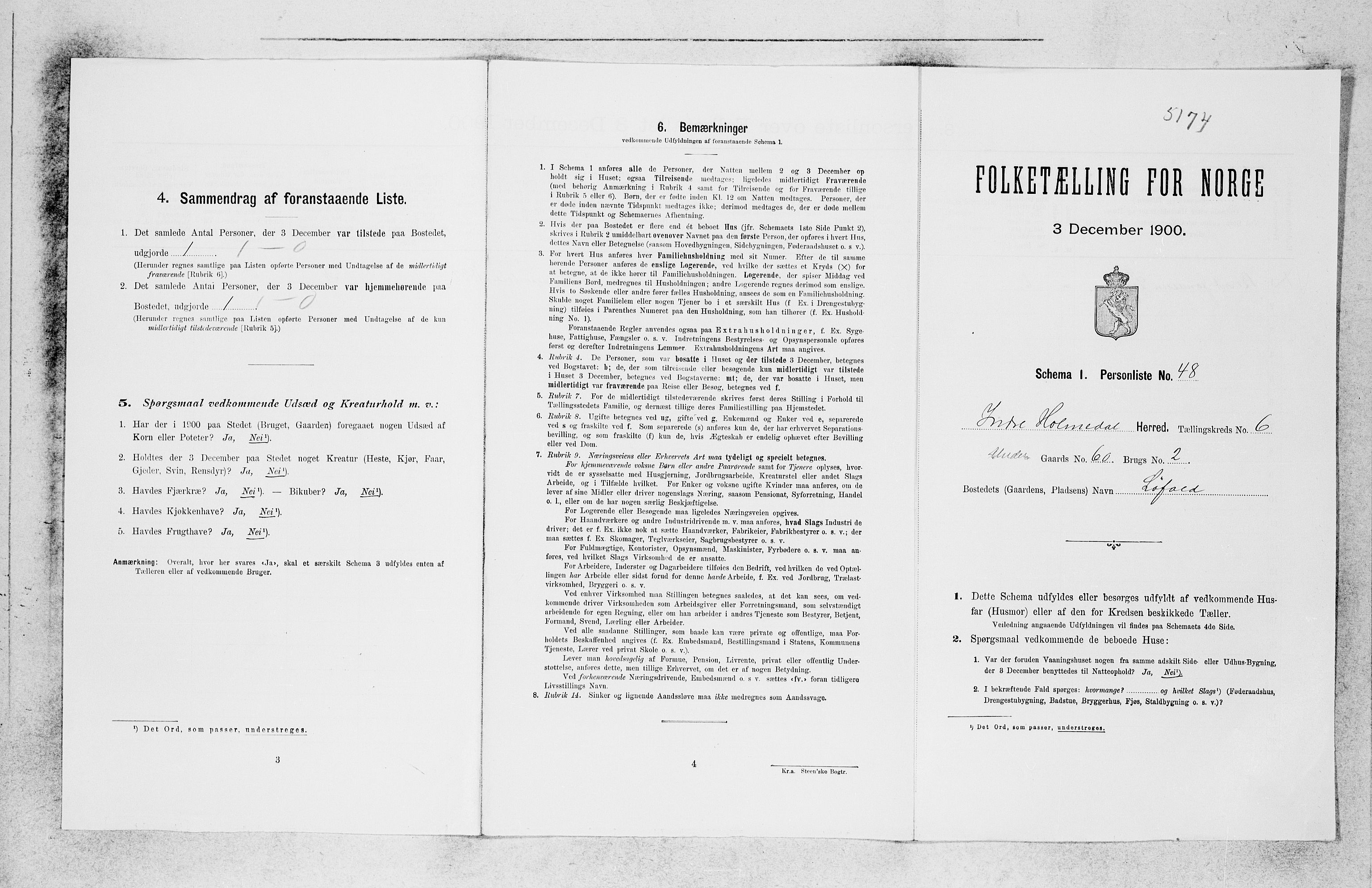 SAB, 1900 census for Indre Holmedal, 1900, p. 616