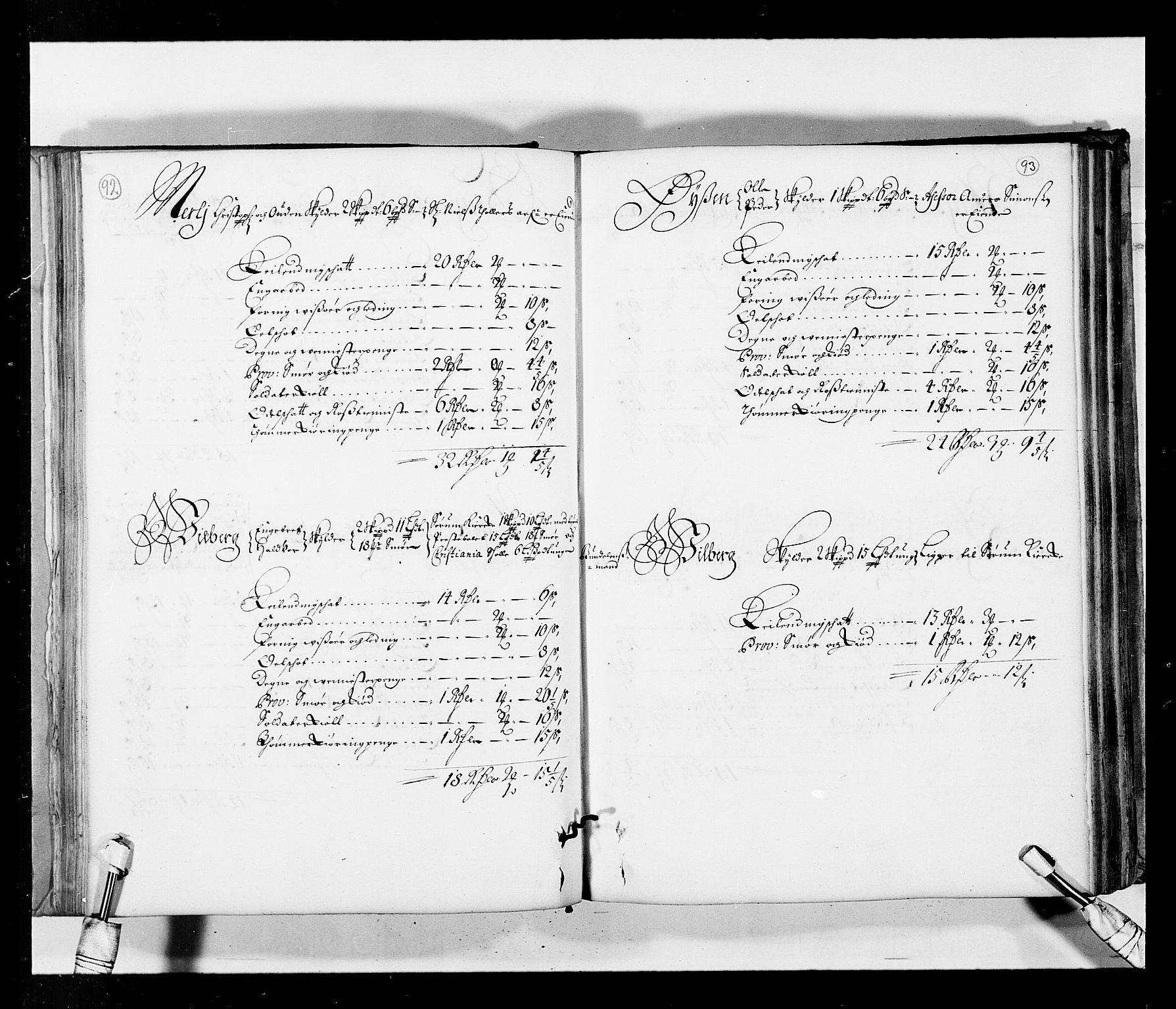 Stattholderembetet 1572-1771, AV/RA-EA-2870/Ek/L0034/0001: Jordebøker 1662-1720: / Matrikkel for Nedre Romerike, 1685, p. 92-93