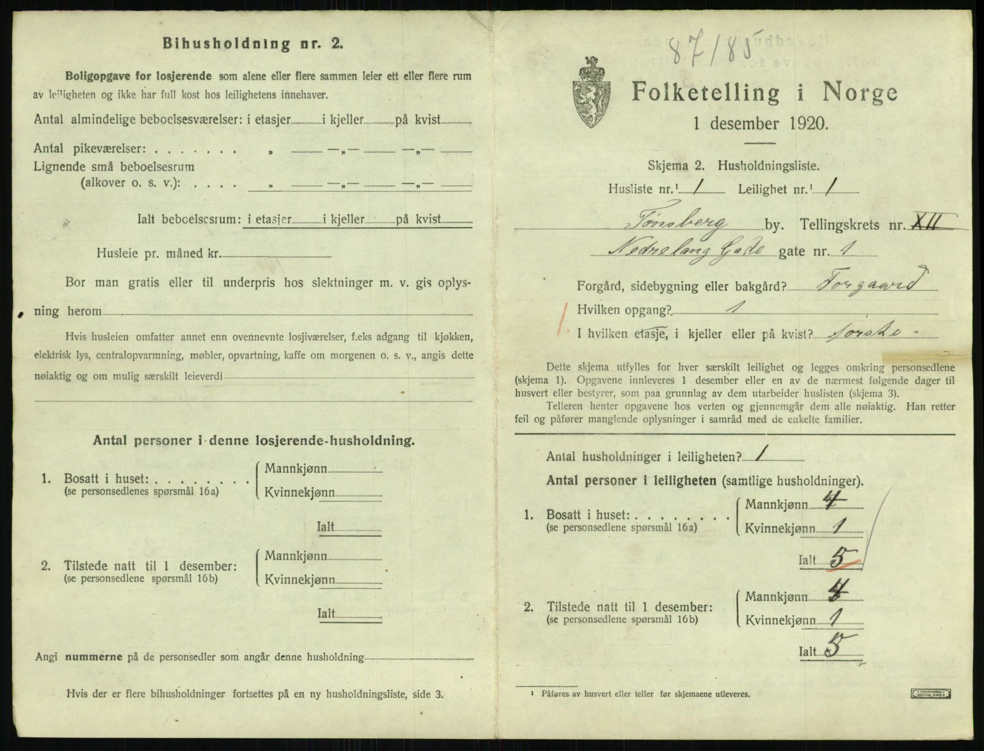 SAKO, 1920 census for Tønsberg, 1920, p. 5171