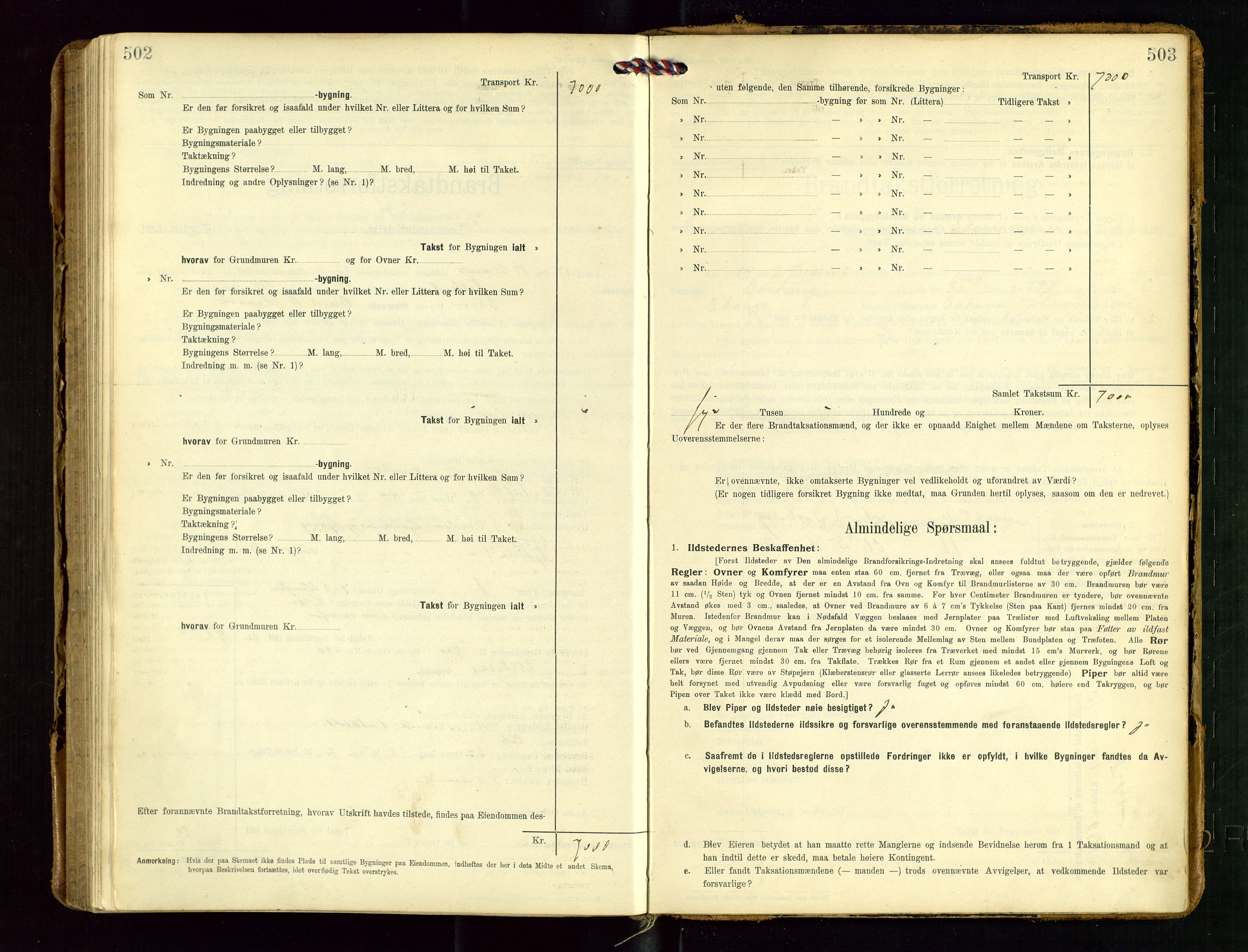 Torvestad lensmannskontor, SAST/A-100307/1/Gob/L0004: "Brandtaxationsprotokol for Torvestad Lensmannsdistrikt", 1909-1923, p. 502-503