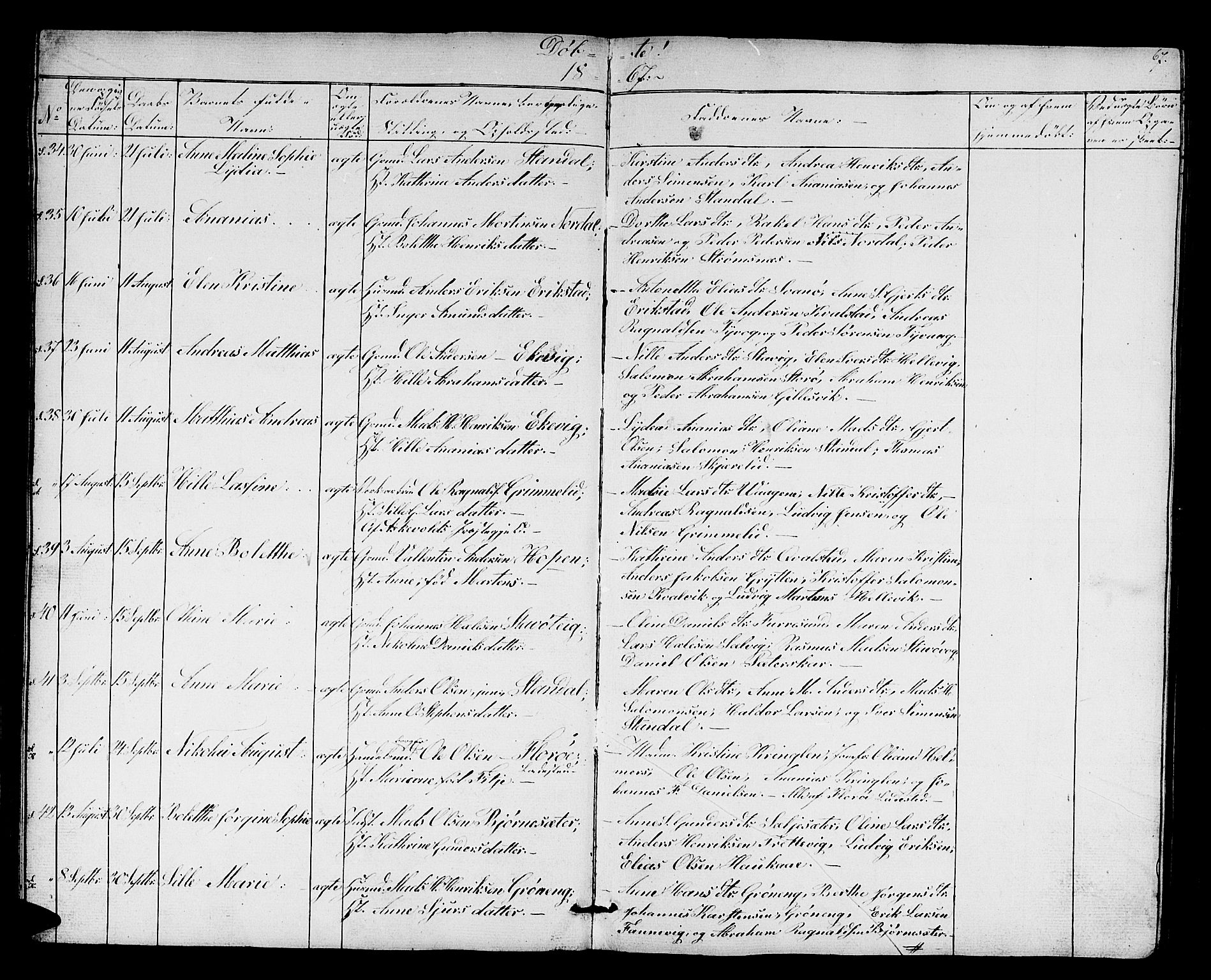 Kinn sokneprestembete, SAB/A-80801/H/Hab/Habc/L0001: Parish register (copy) no. C 1, 1854-1868, p. 67