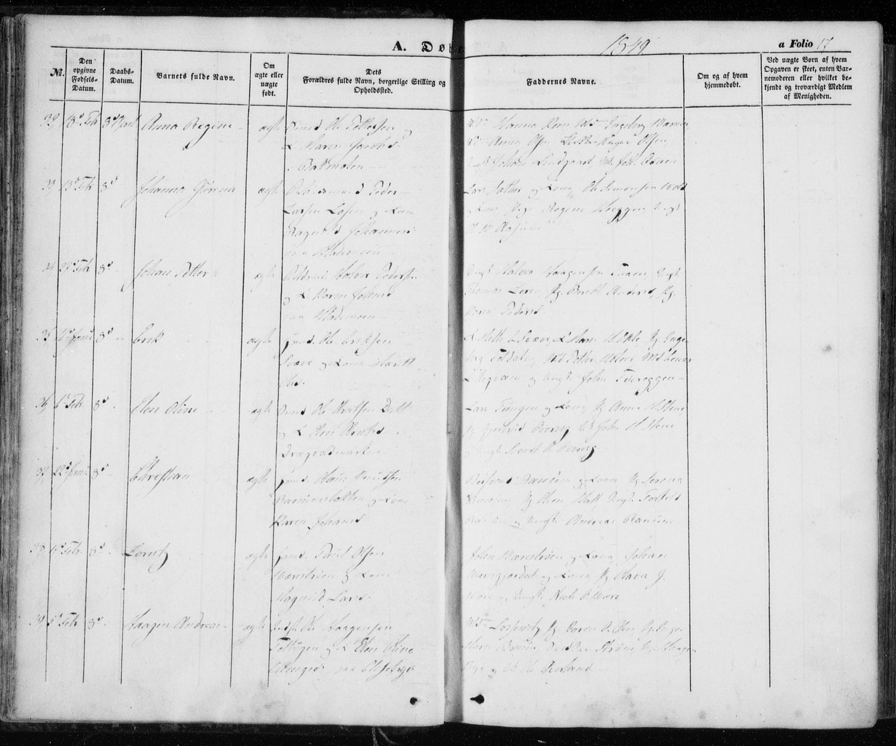 Ministerialprotokoller, klokkerbøker og fødselsregistre - Sør-Trøndelag, AV/SAT-A-1456/606/L0291: Parish register (official) no. 606A06, 1848-1856, p. 17