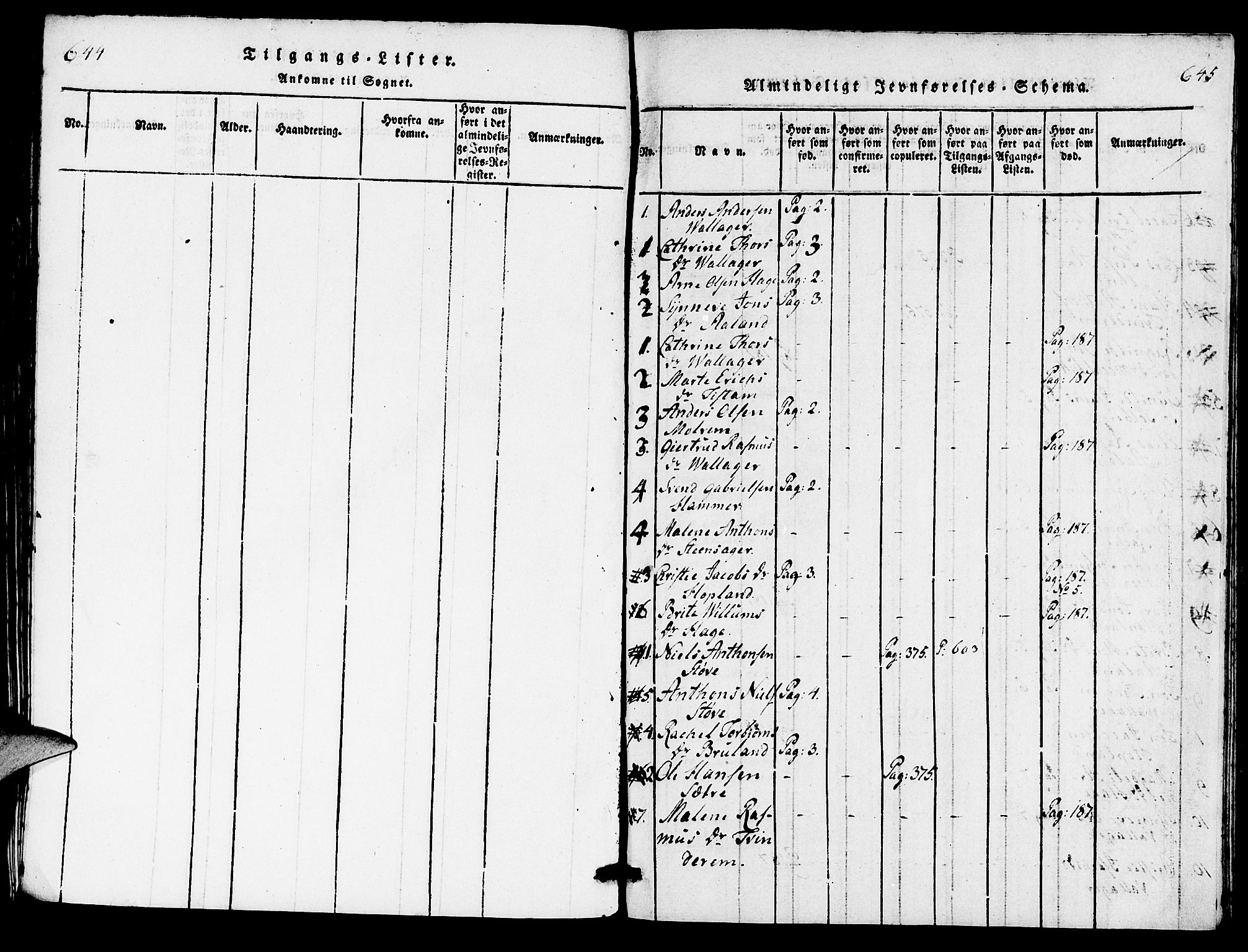 Innvik sokneprestembete, SAB/A-80501: Parish register (copy) no. C 1, 1816-1820, p. 644-645