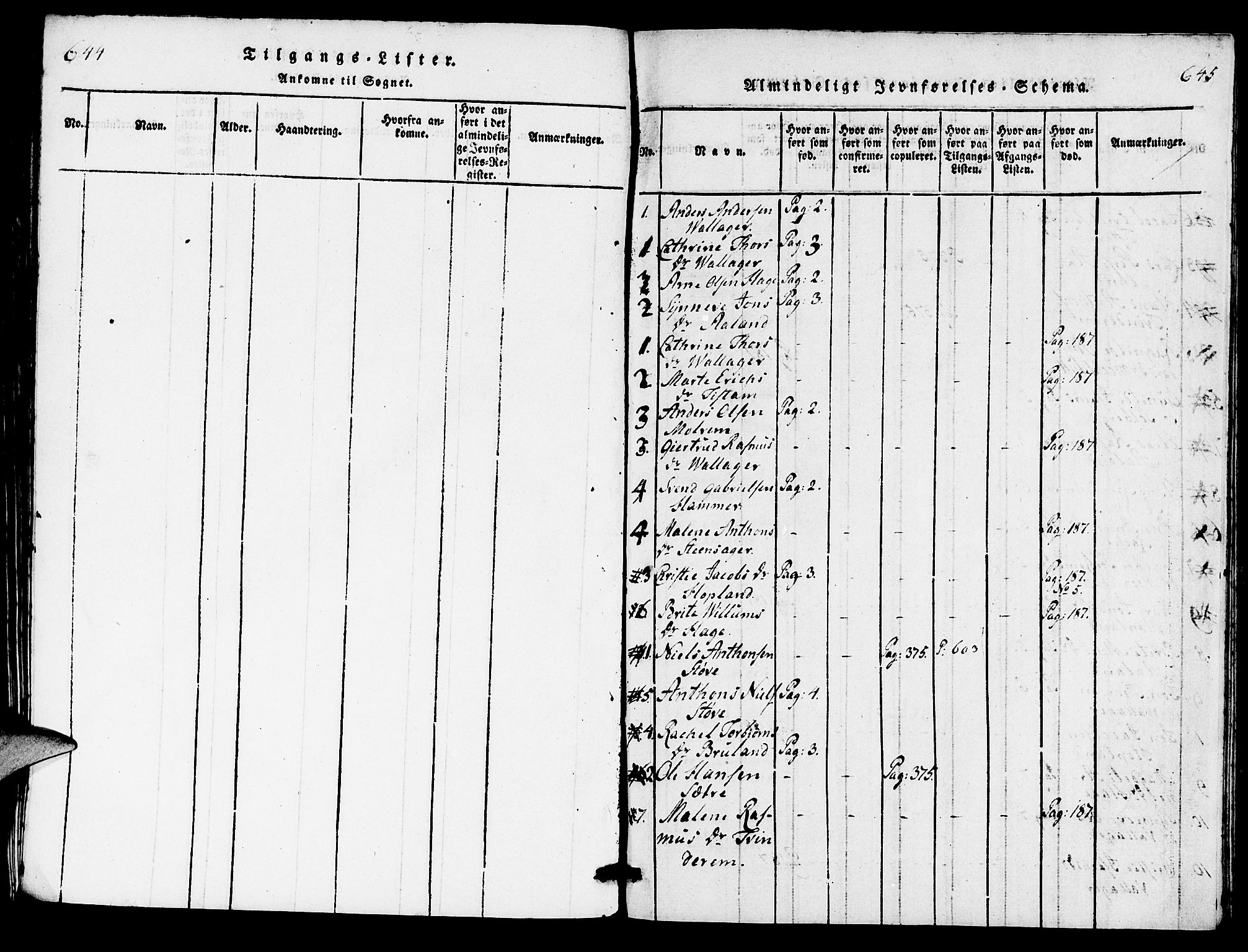 Innvik sokneprestembete, AV/SAB-A-80501: Parish register (copy) no. C 1, 1816-1820, p. 644-645