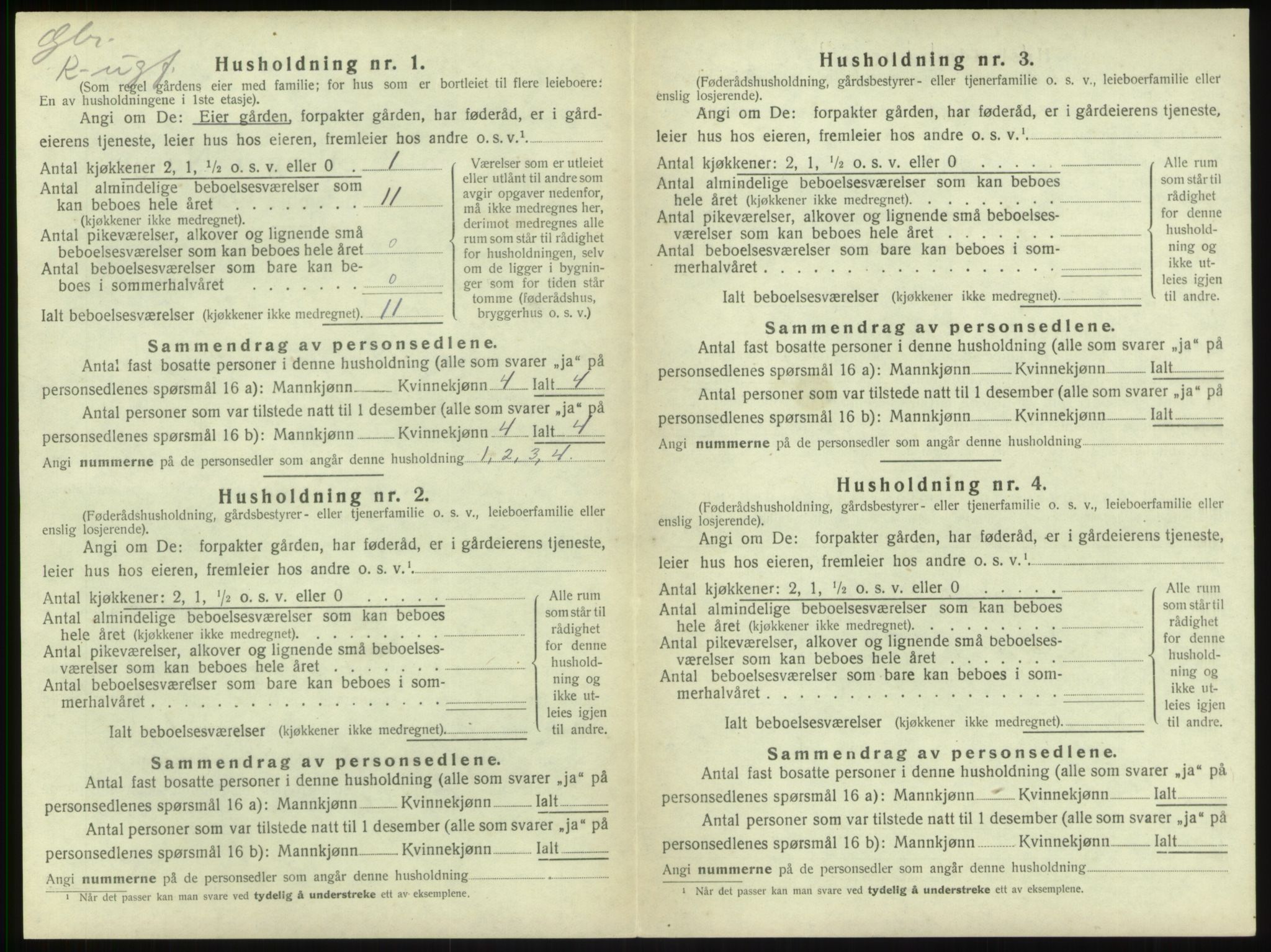 SAB, 1920 census for Sogndal, 1920, p. 276