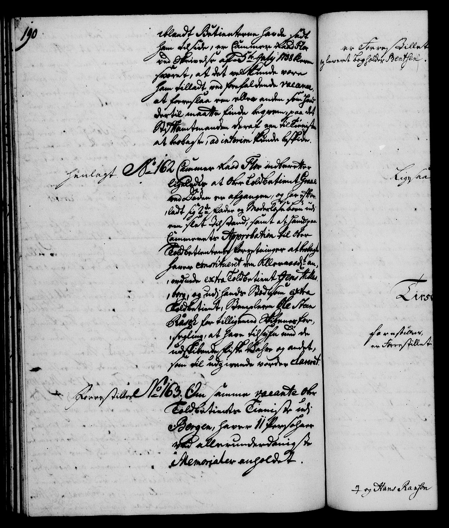 Rentekammeret, Kammerkanselliet, RA/EA-3111/G/Gh/Gha/L0024: Norsk ekstraktmemorialprotokoll (merket RK 53.69), 1742-1743, p. 190